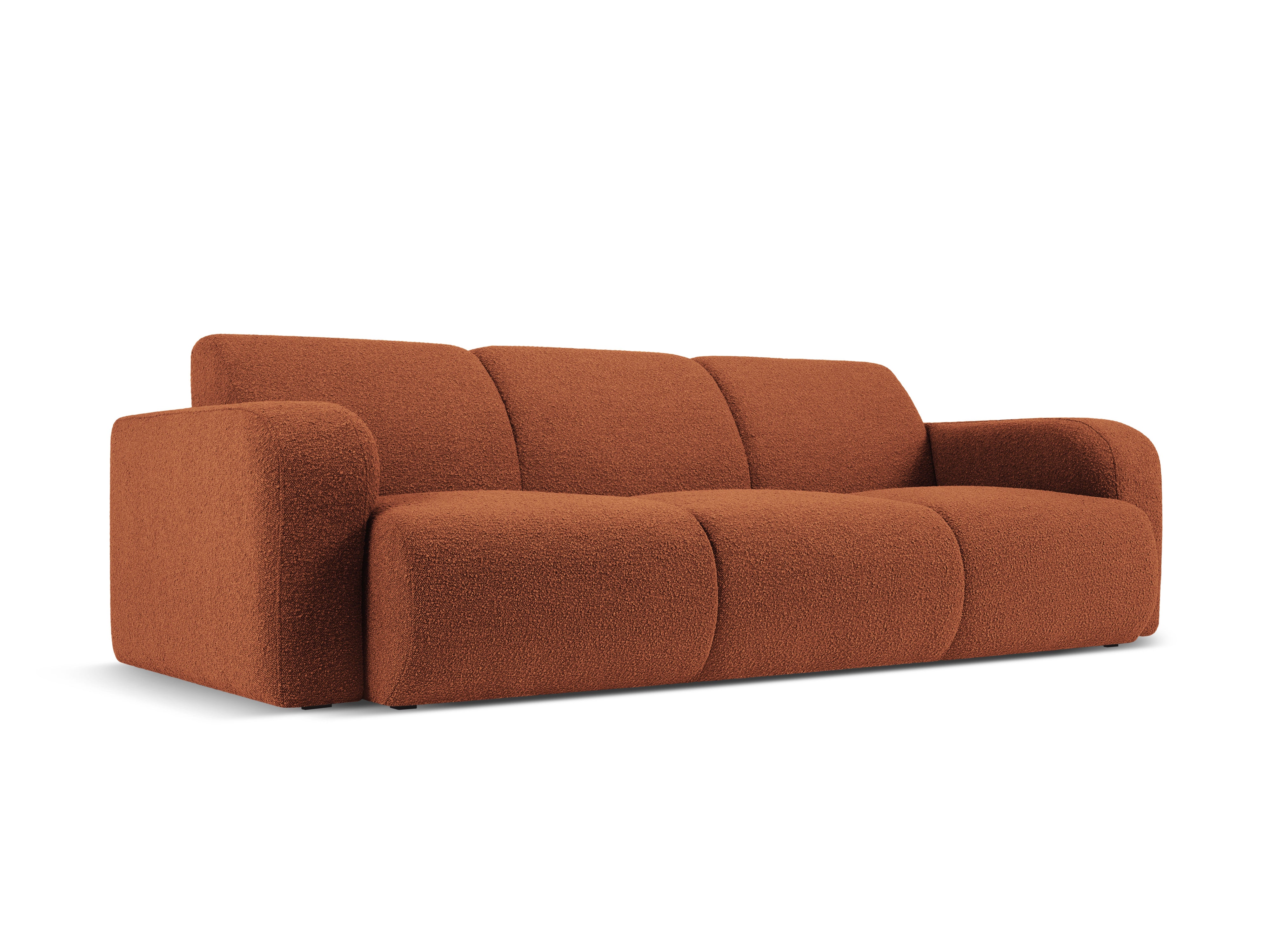 Sofa w tkaninie boucle 3-osobowa MOLINO terracotta Micadoni Eye on Design