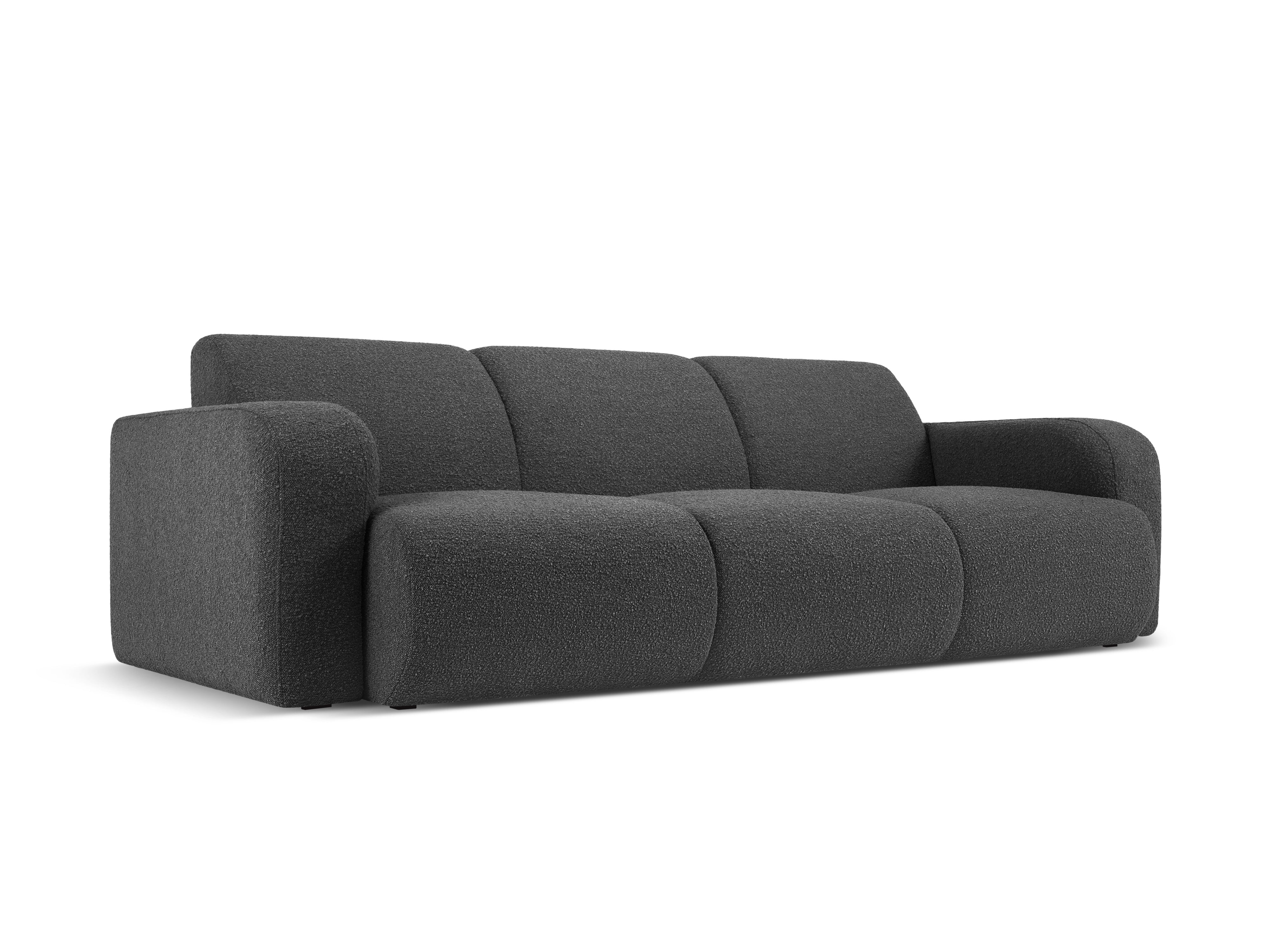 Sofa w tkaninie boucle 3-osobowa MOLINO ciemnoszary Micadoni Eye on Design