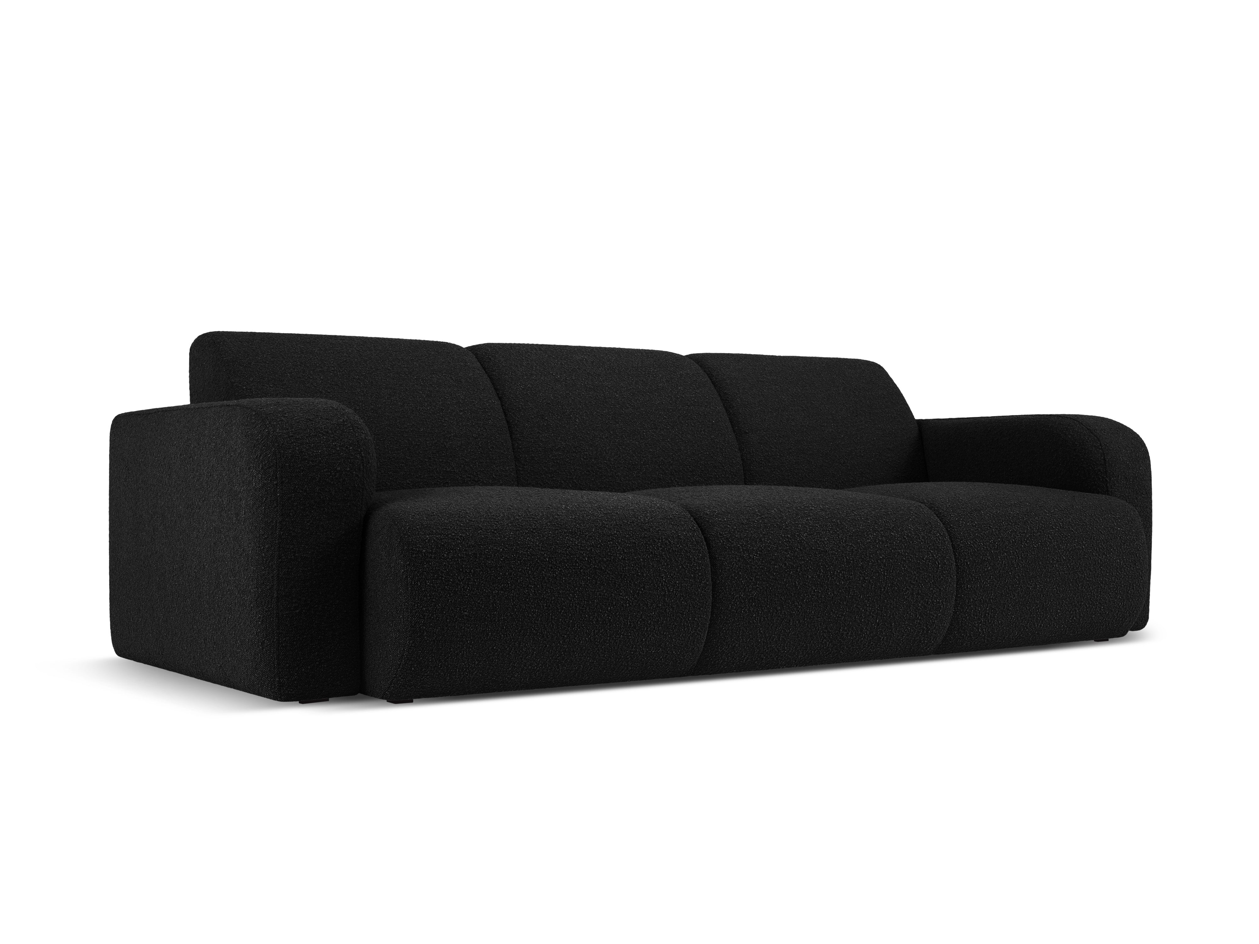 Sofa w tkaninie boucle 3-osobowa MOLINO czarny Micadoni Eye on Design