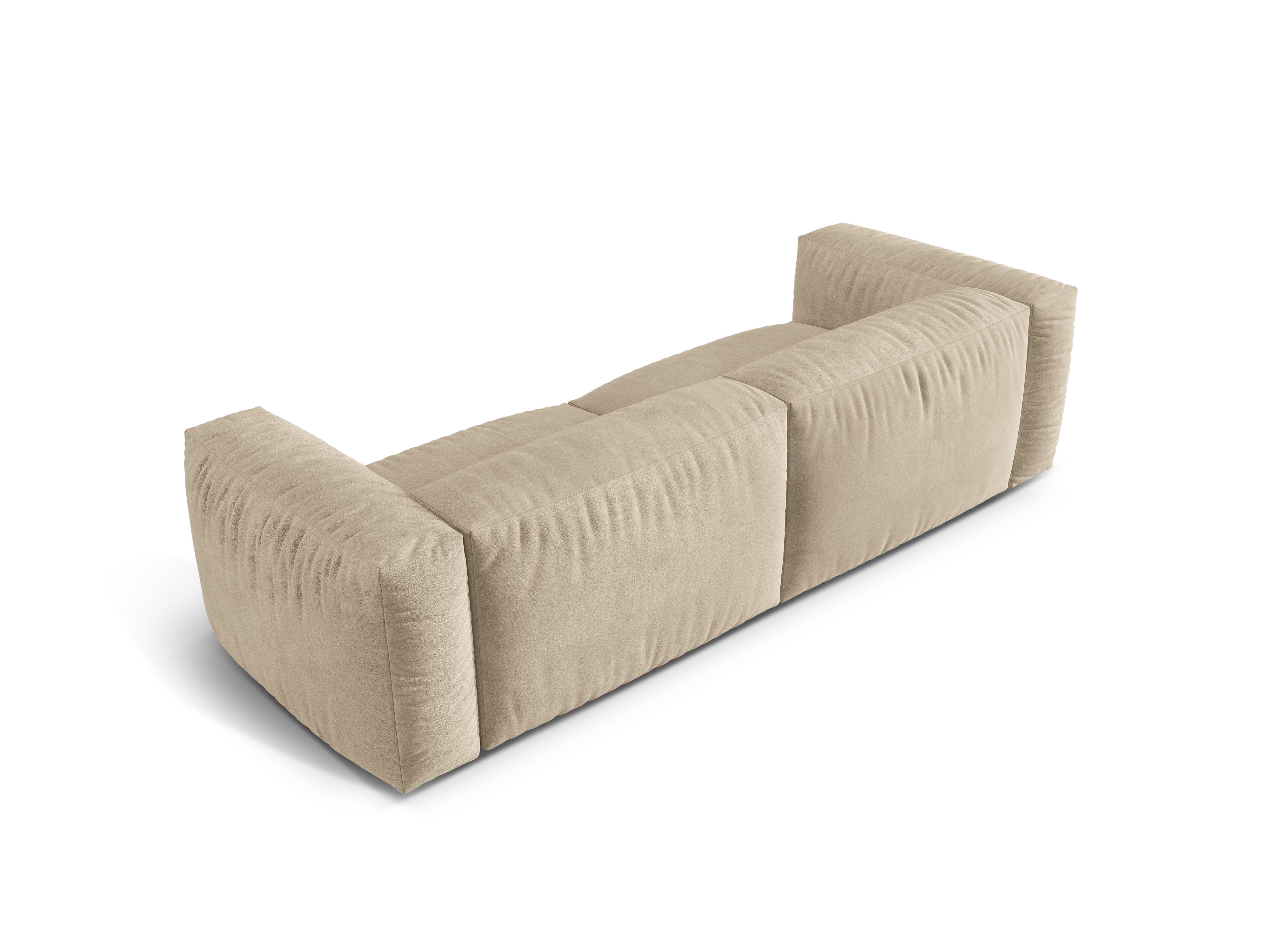 Velvet sofa 3-seater Martin light beige