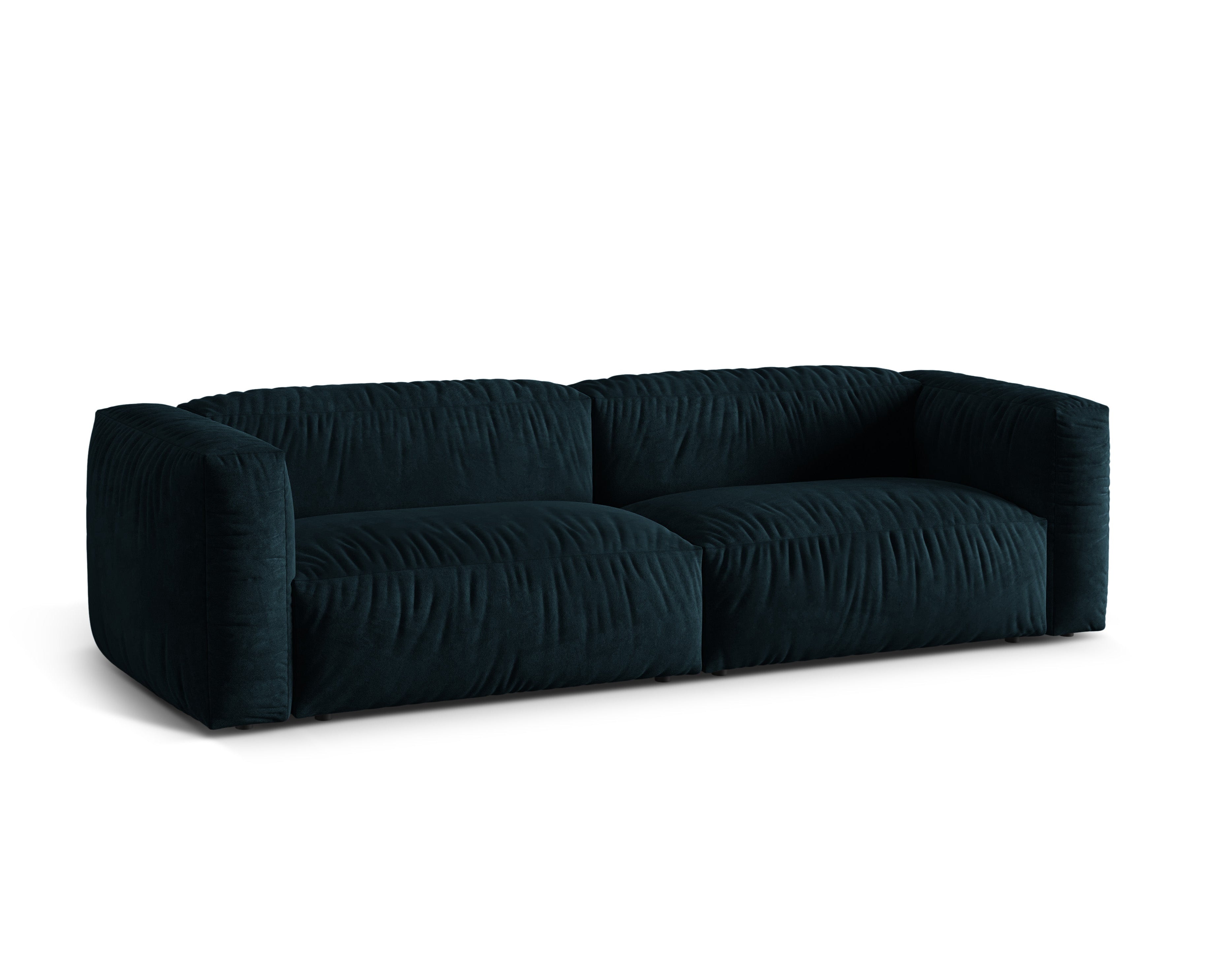 Sofa van fluweel 3-zits MARTINA petrolblauw
