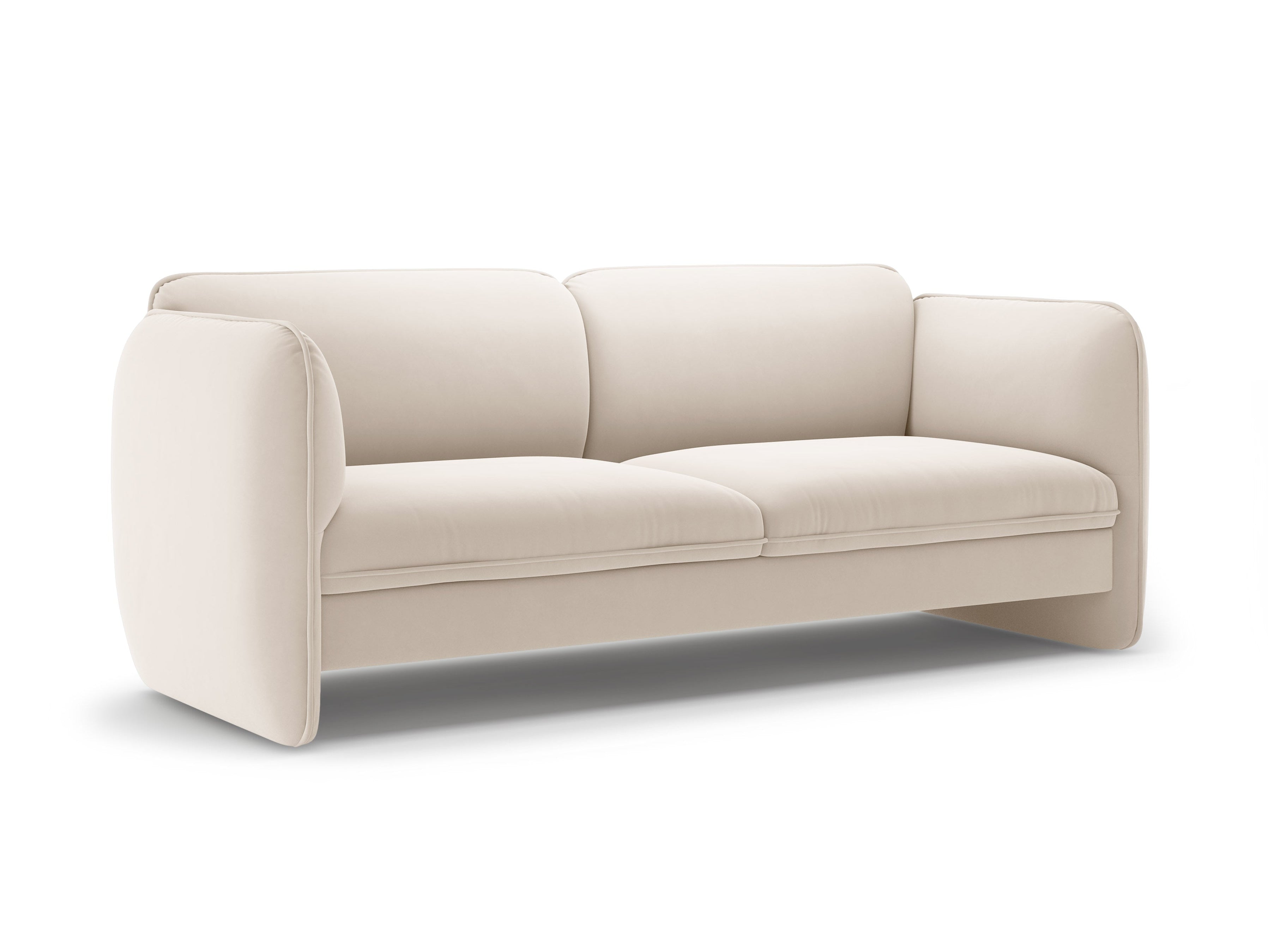 Sofa 3-zits fluweel GEORGIA lichtbeige