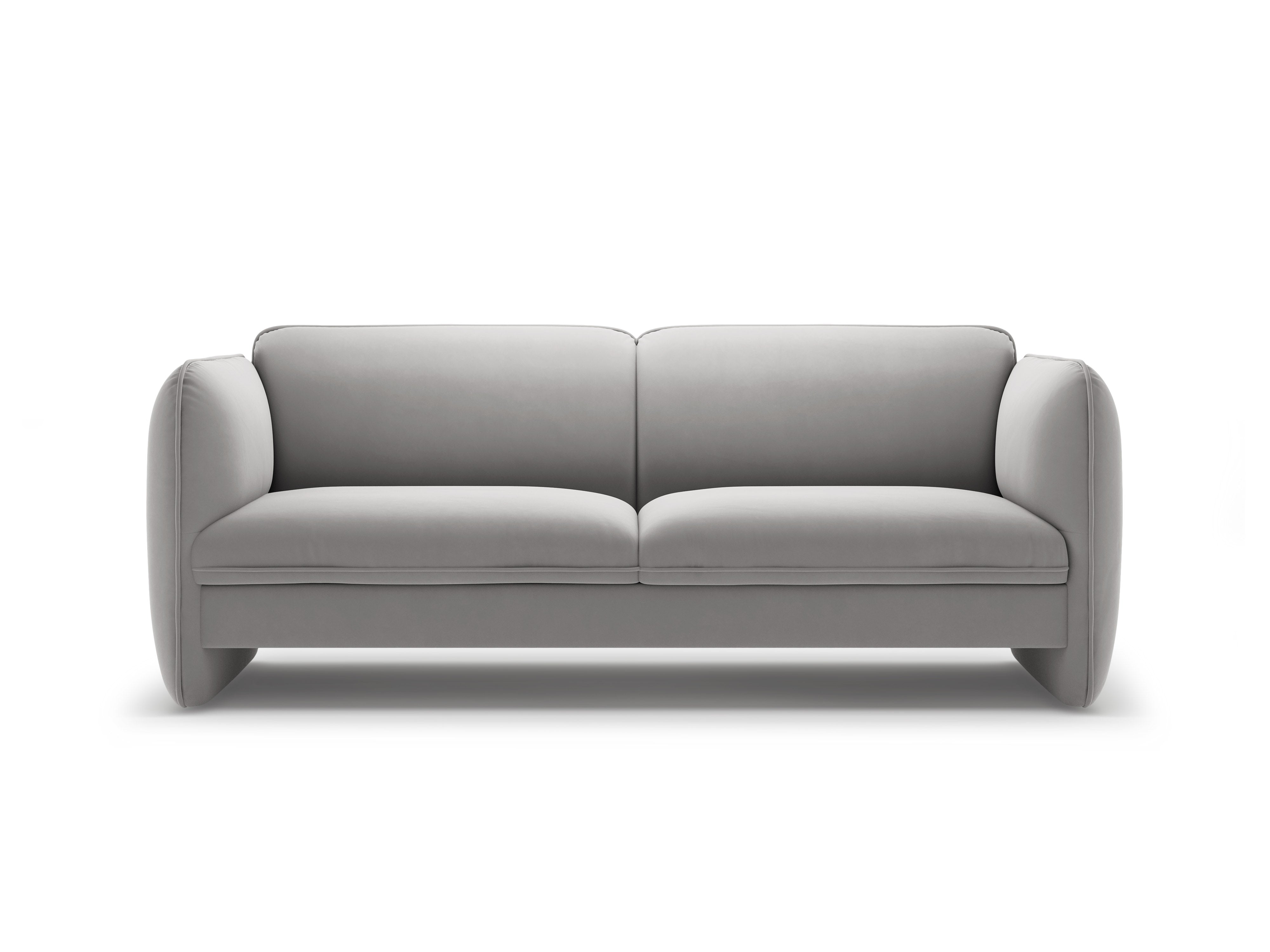Sofa voor 3 personen van fluweel GEORGIA lichtgrijs