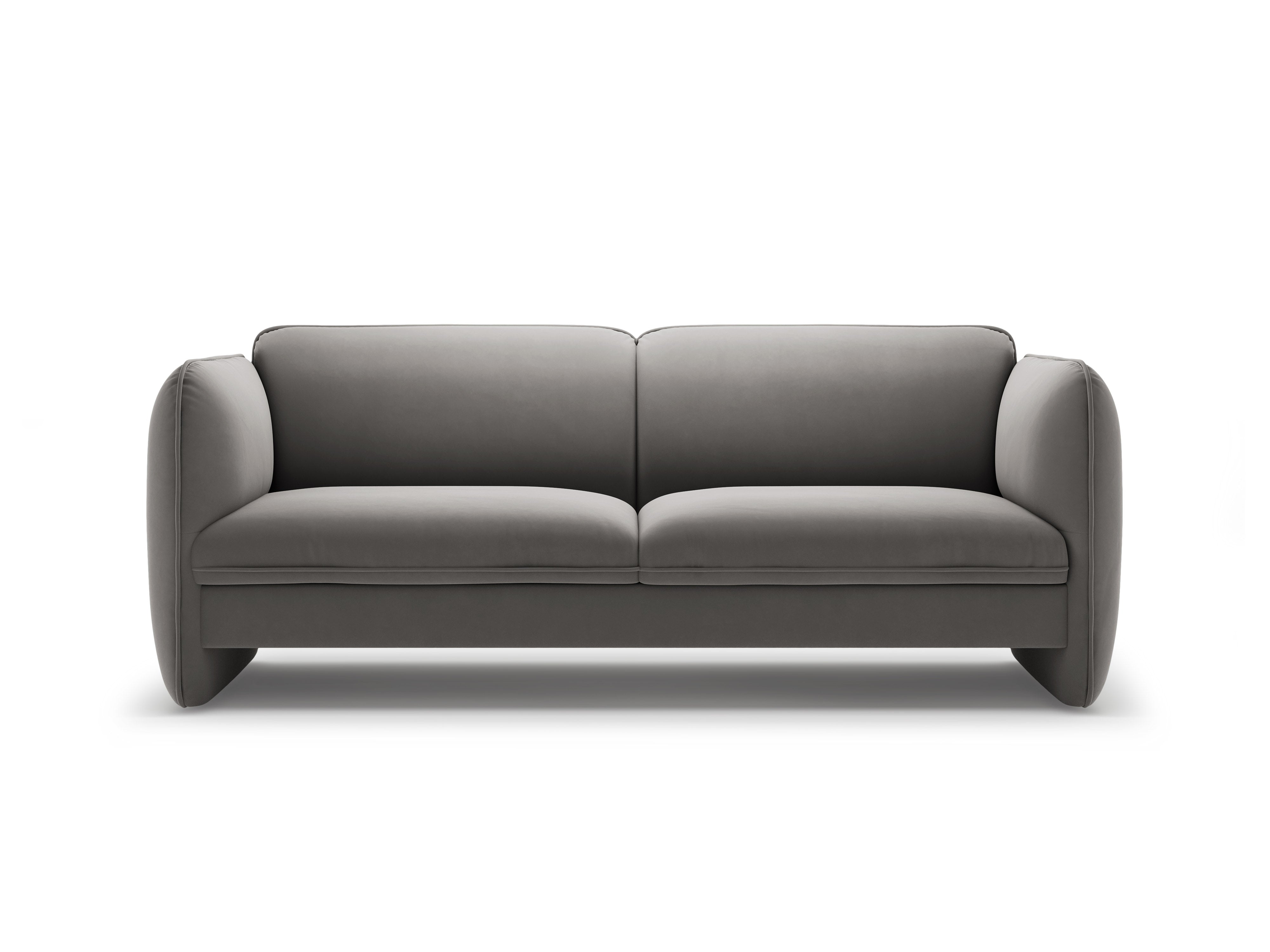 Sofa 3-zits fluweel GEORGIA grijs