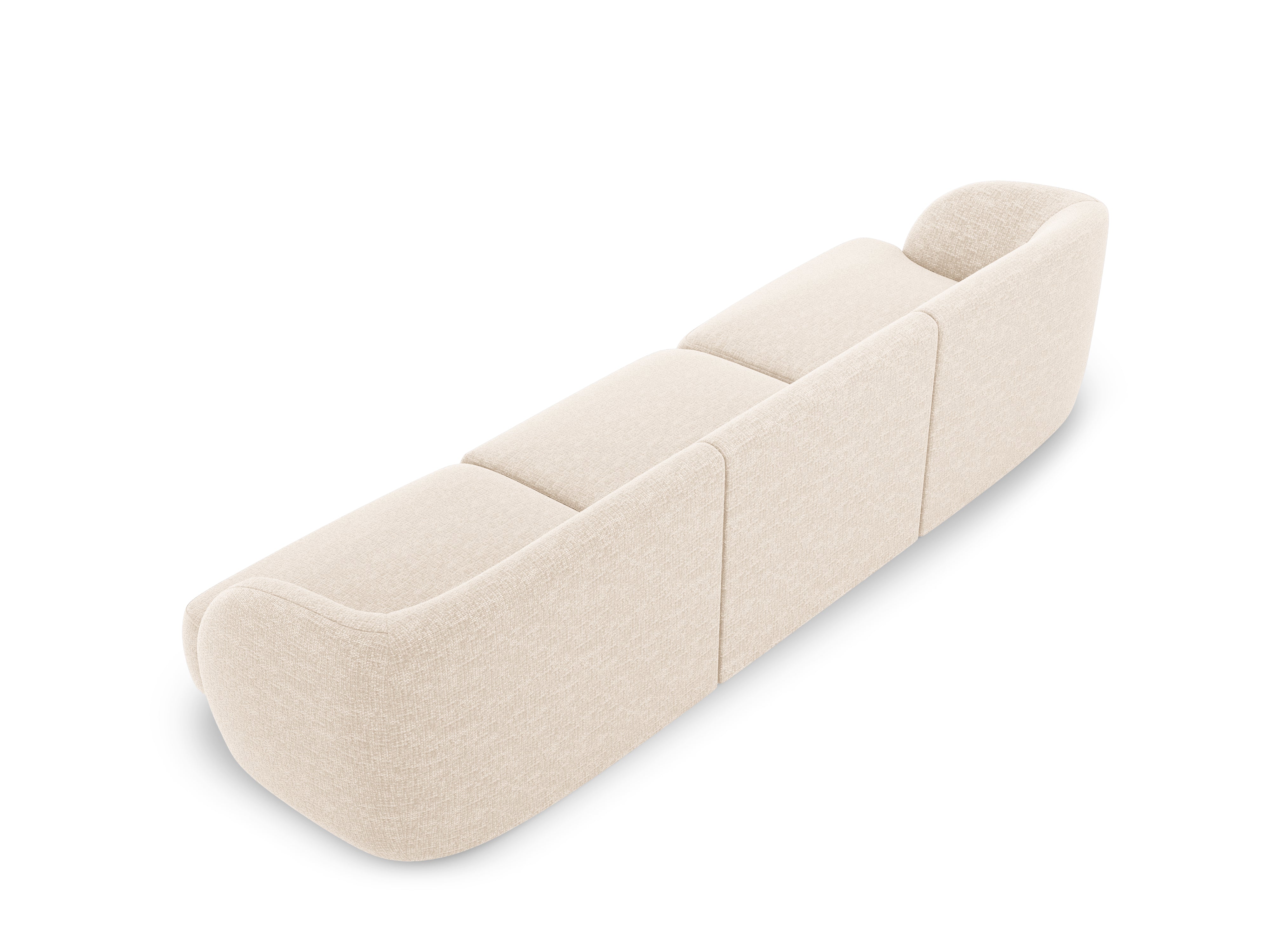 Sofa w tkaninie szenilowej 3-osobowa MILEY jasnobeżowy Micadoni Eye on Design