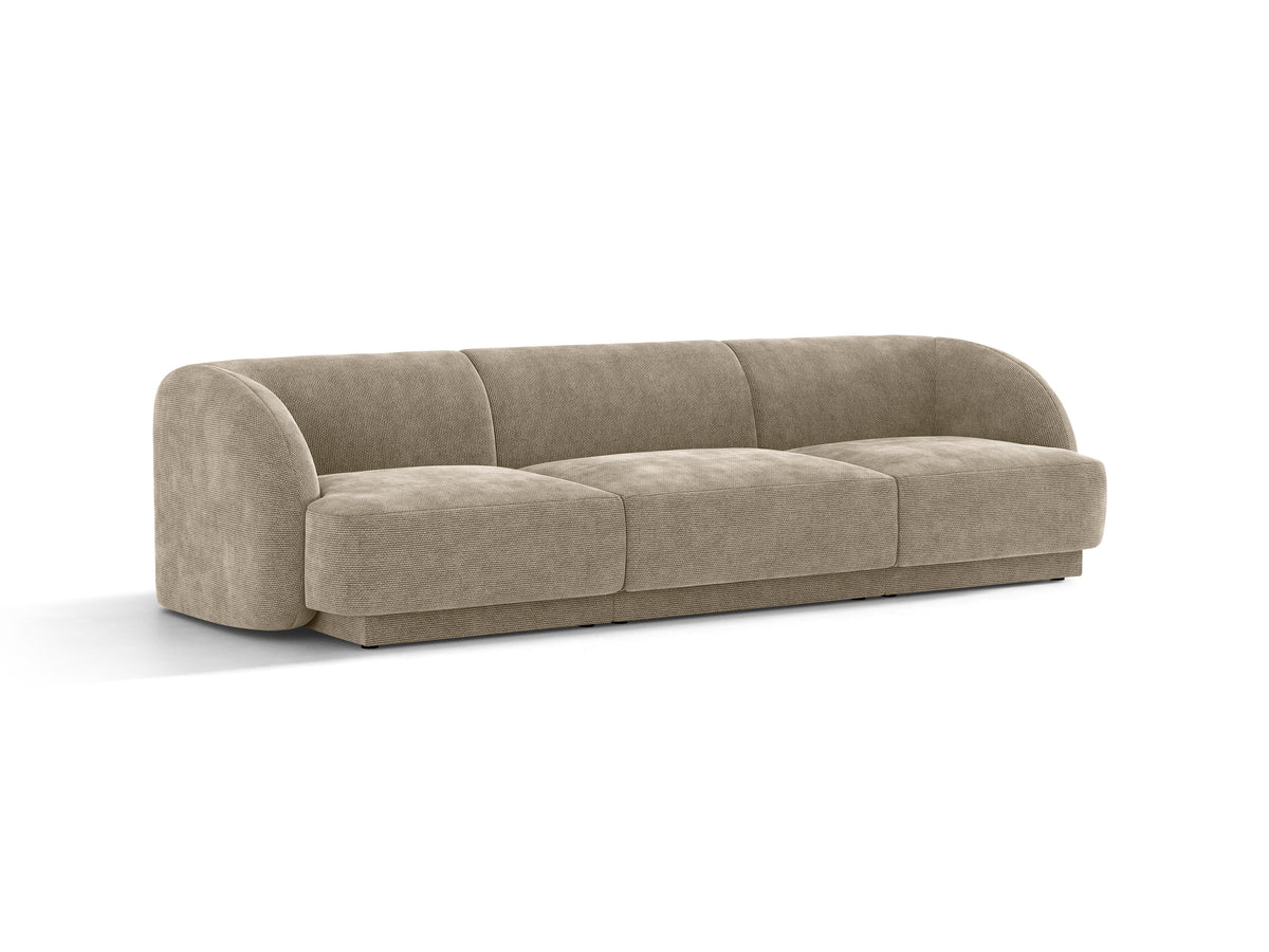 Sofa 3-osobowa MILEY beżowy szenil jedwabisty do salonu