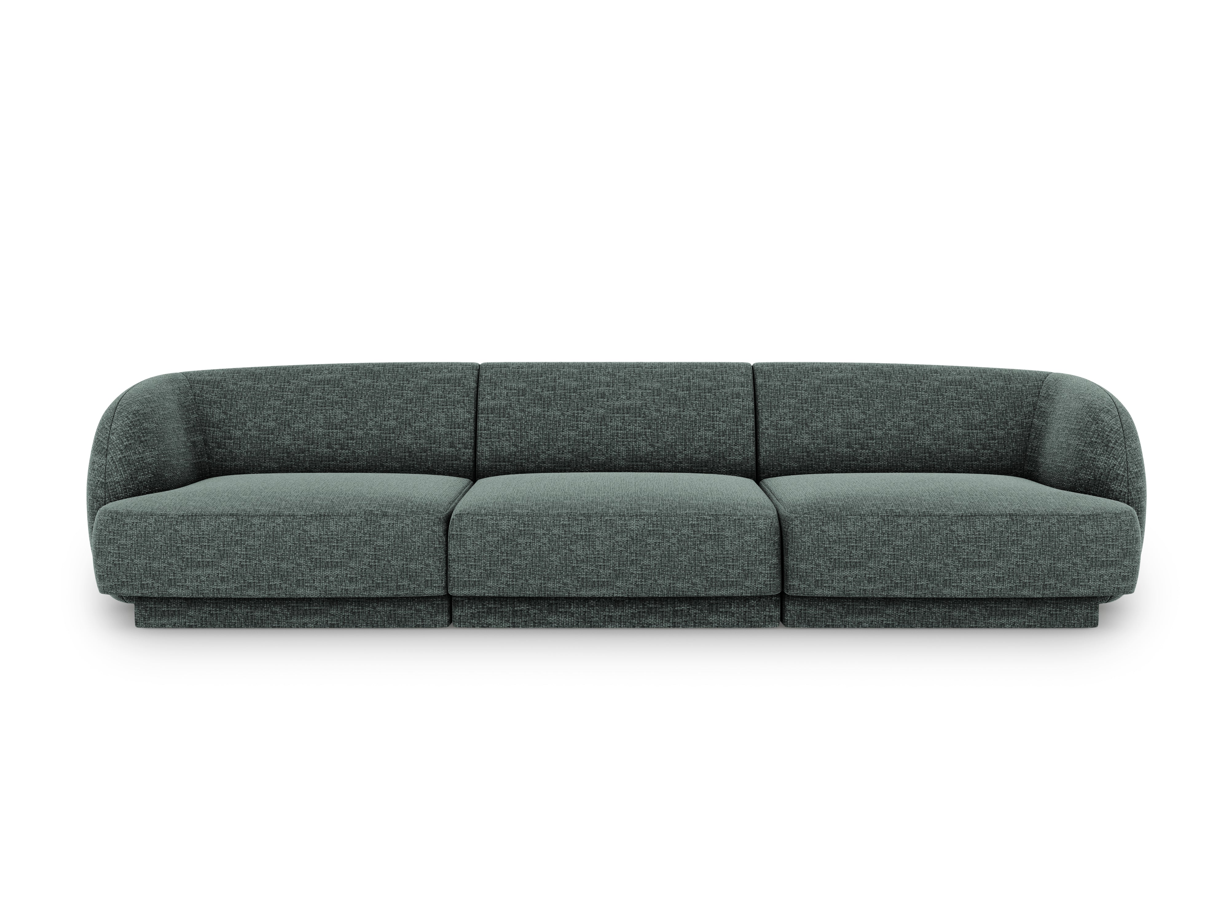 Sofa w tkaninie szenilowej 3-osobowa MILEY petrol Micadoni Eye on Design