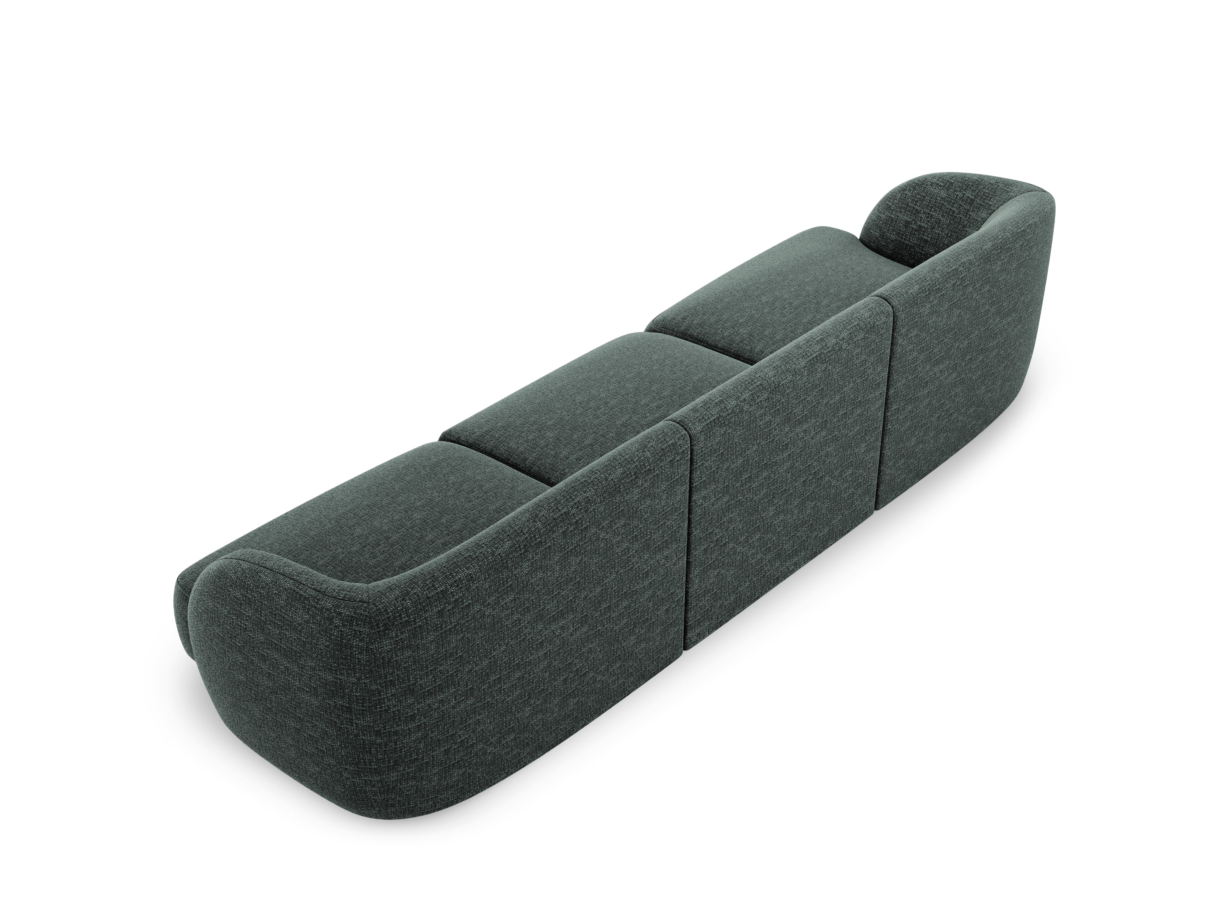 Sofa w tkaninie szenilowej 3-osobowa MILEY petrol Micadoni Eye on Design