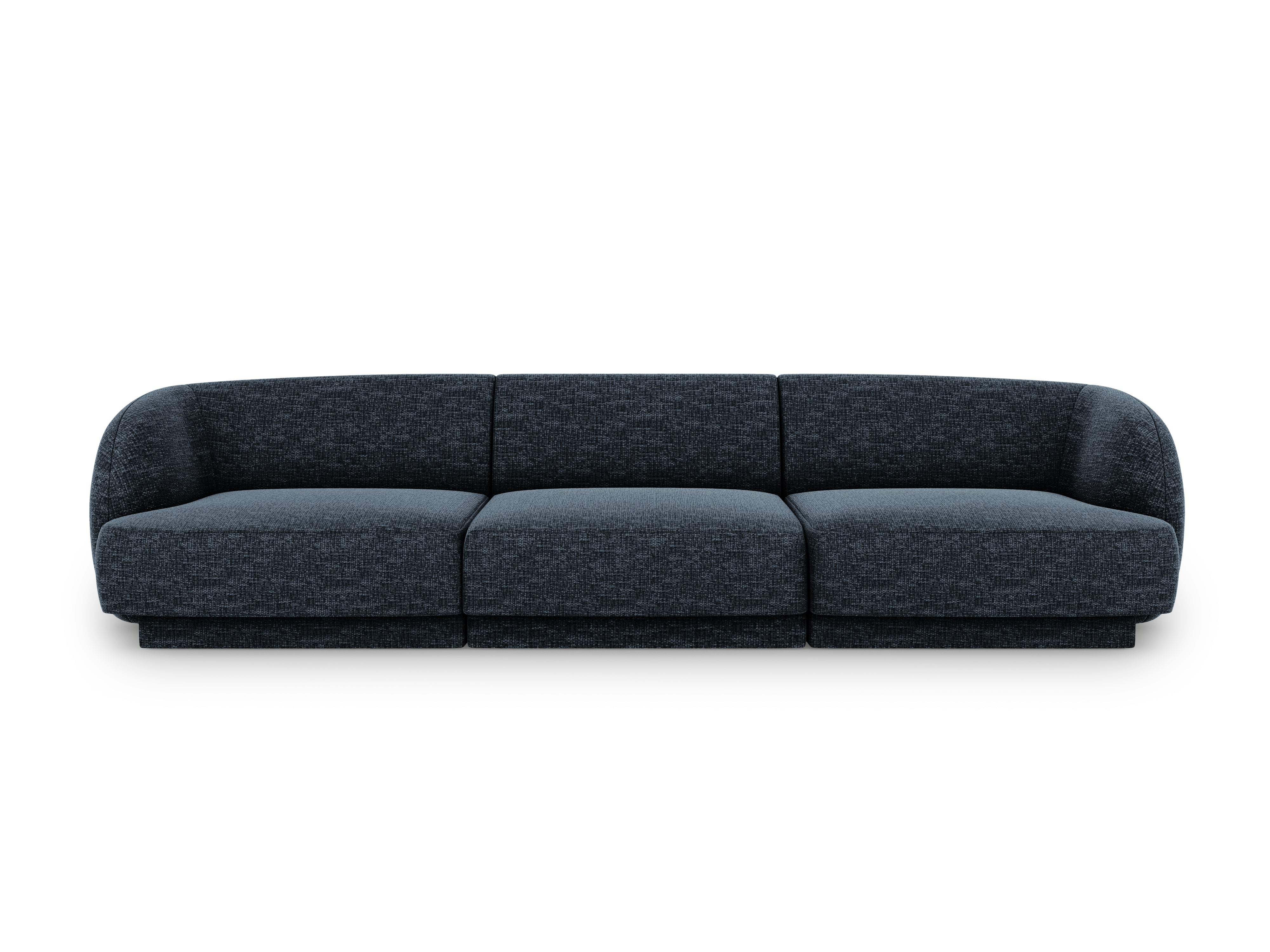Sofa w tkaninie szenilowej 3-osobowa MILEY granatowy Micadoni Eye on Design