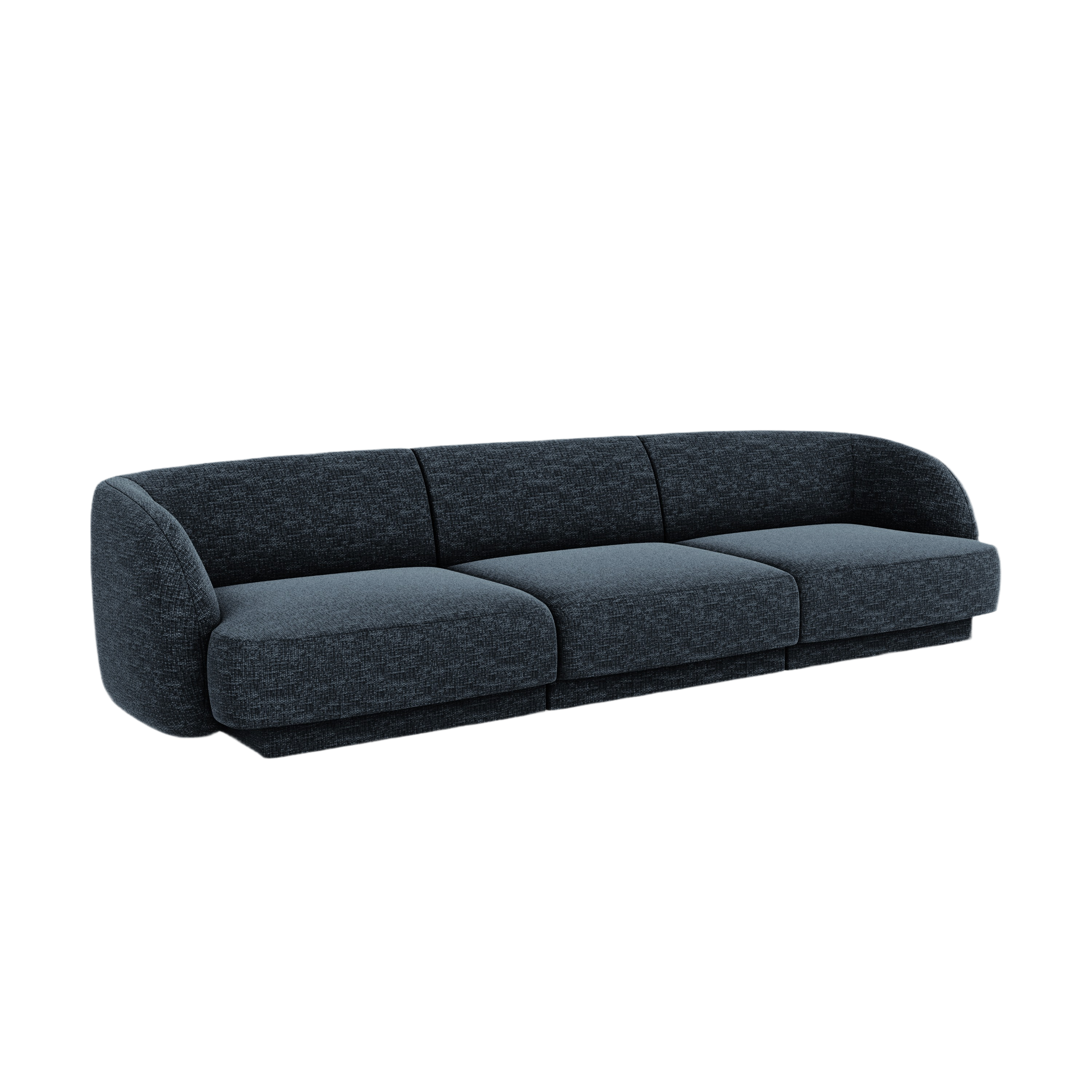 3-seater Sofa MILEY navy blue silky chenille