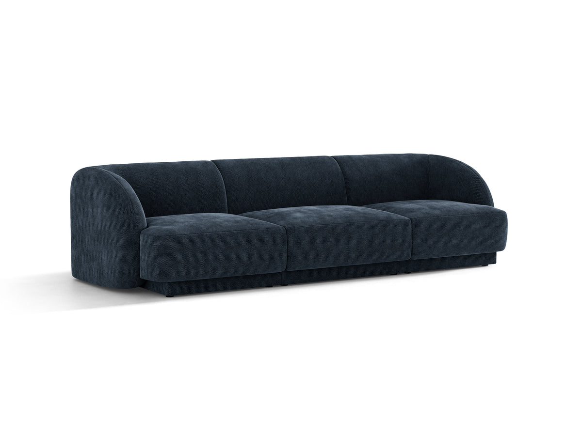 Sofa 3-osobowa MILEY granatowy szenil jedwabisty do salonu