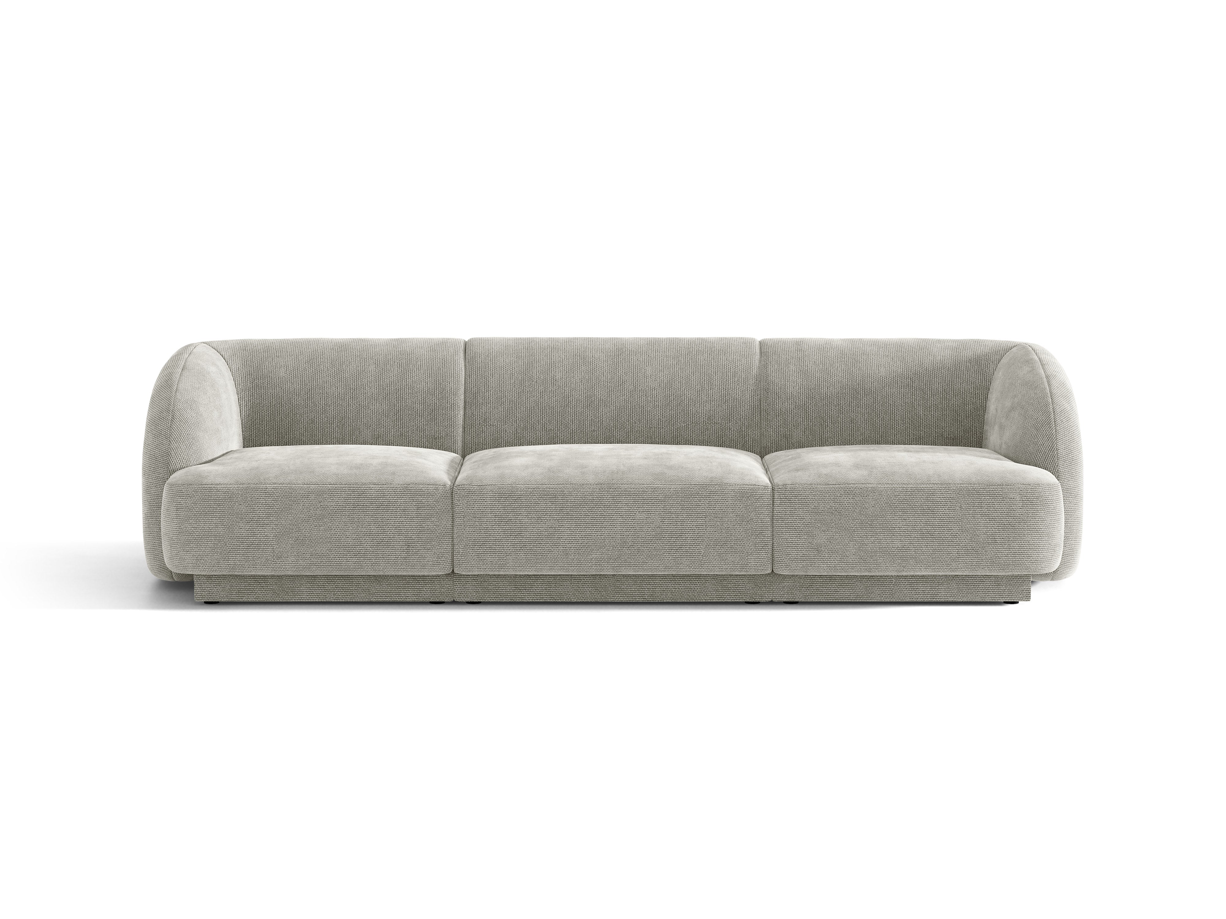 Sofa 3-osobowa MILEY jasnoszary szenil jedwabisty – Micadoni