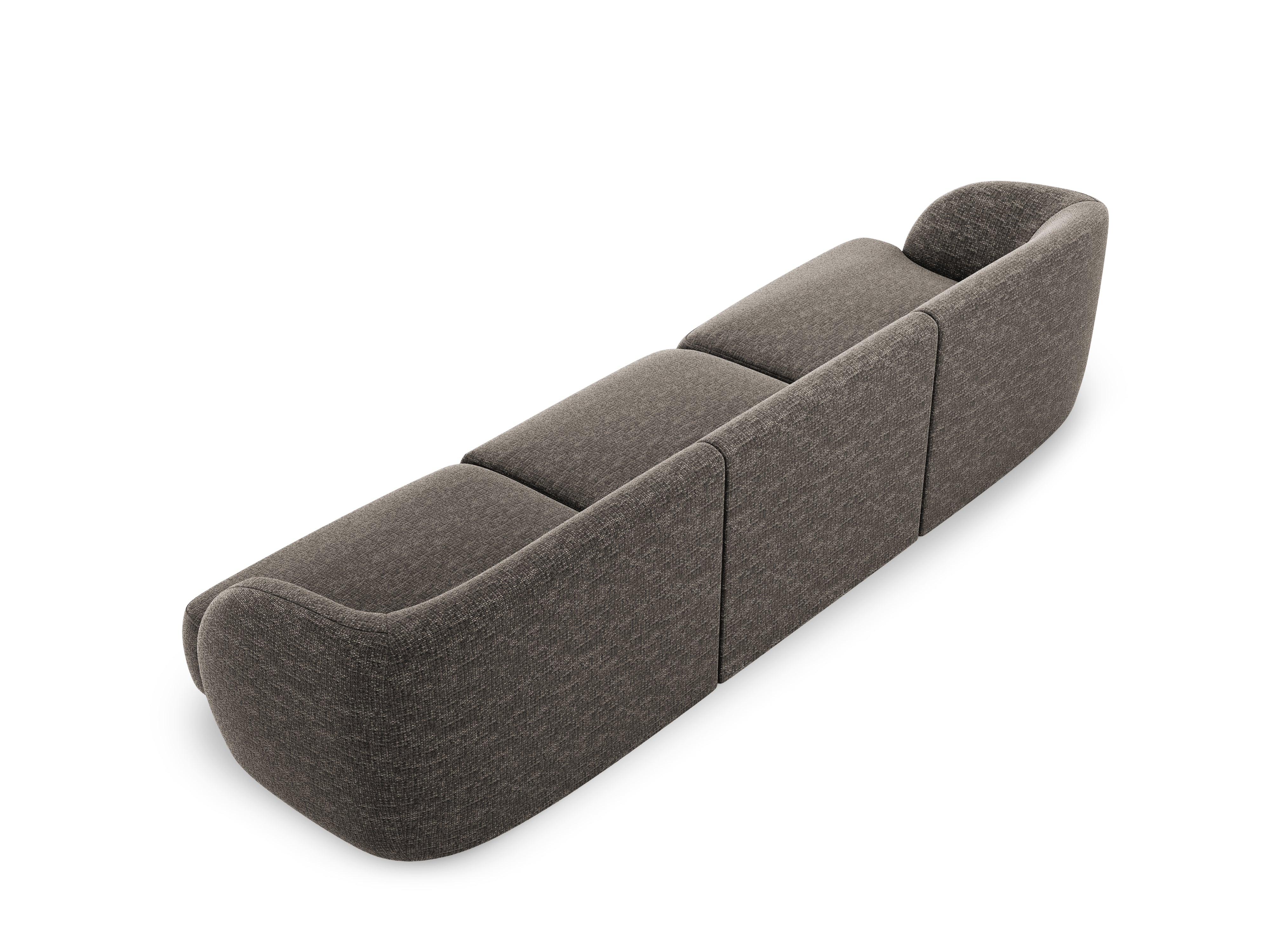 Sofa w tkaninie szenilowej 3-osobowa MILEY szary Micadoni Eye on Design
