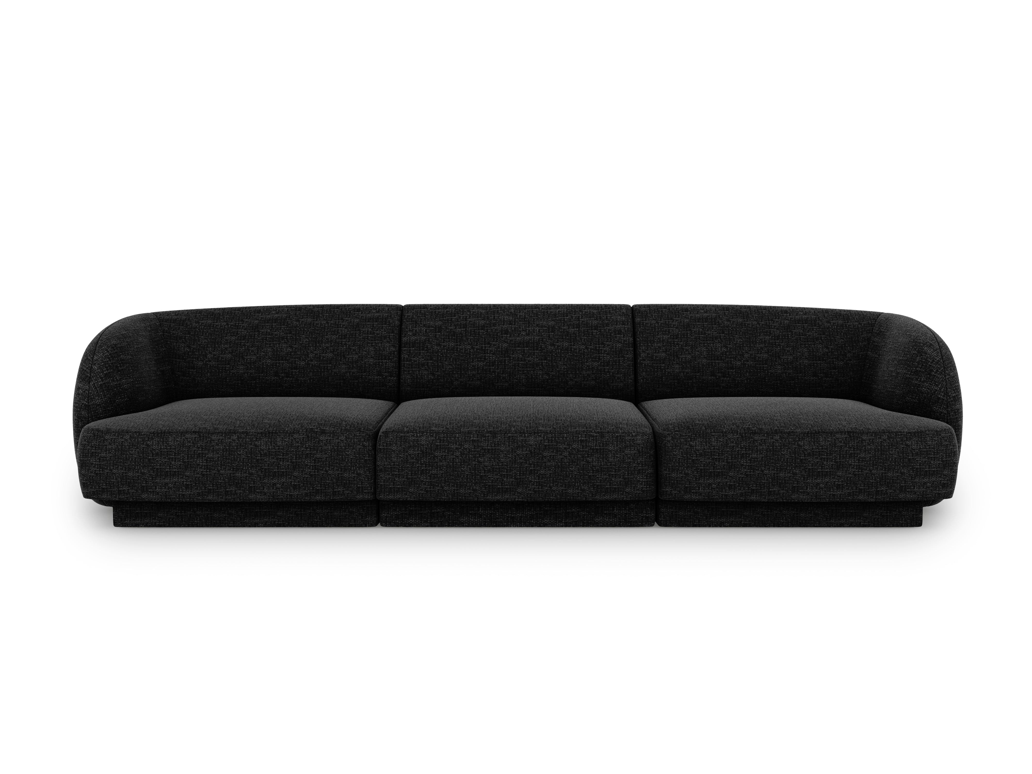 Sofa w tkaninie szenilowej 3-osobowa MILEY czarny Micadoni Eye on Design