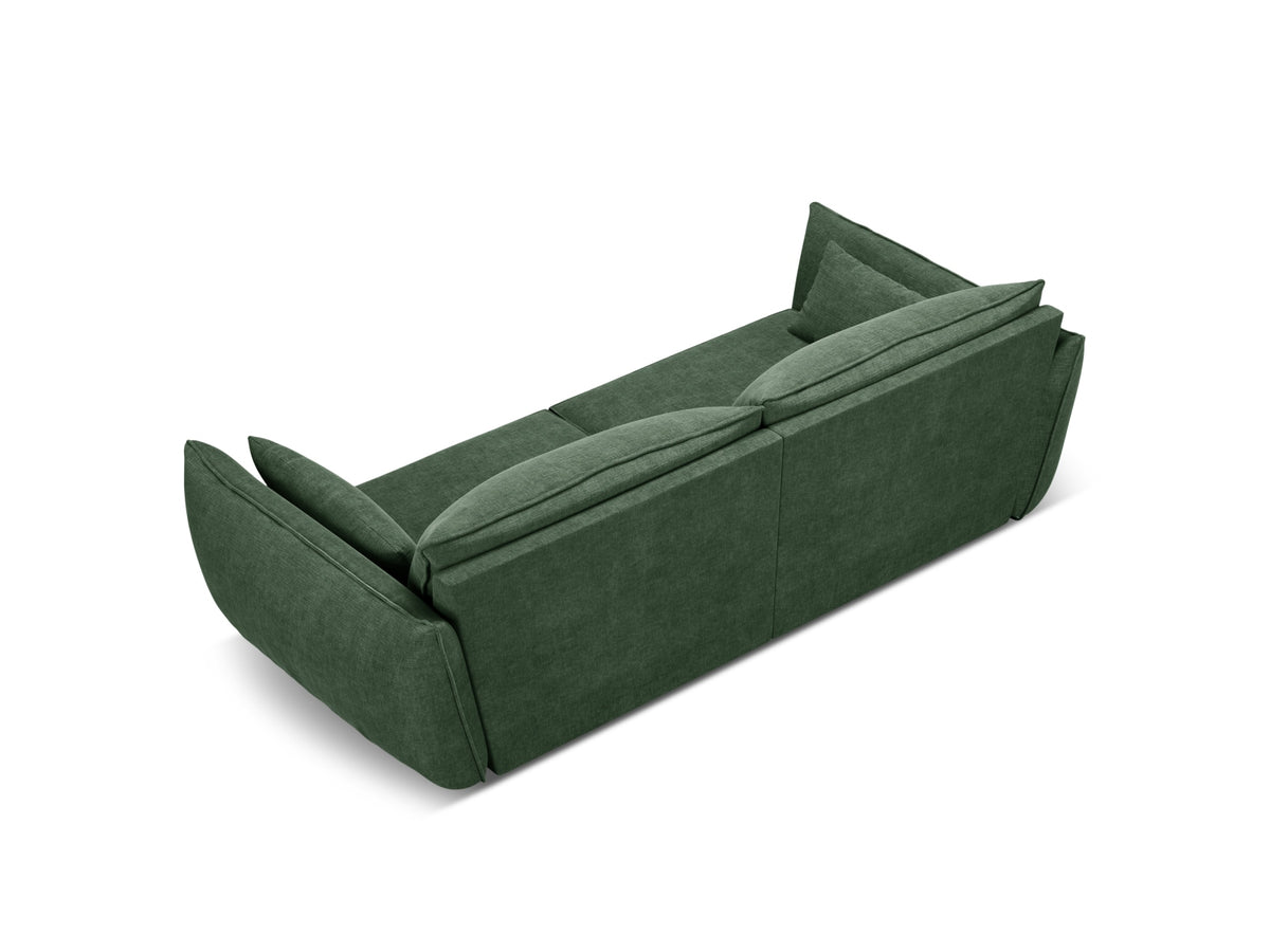 Sofa 3-osobowa KAELLE butelkowa zieleń szenil Over The Horizon – ujęcie tylne