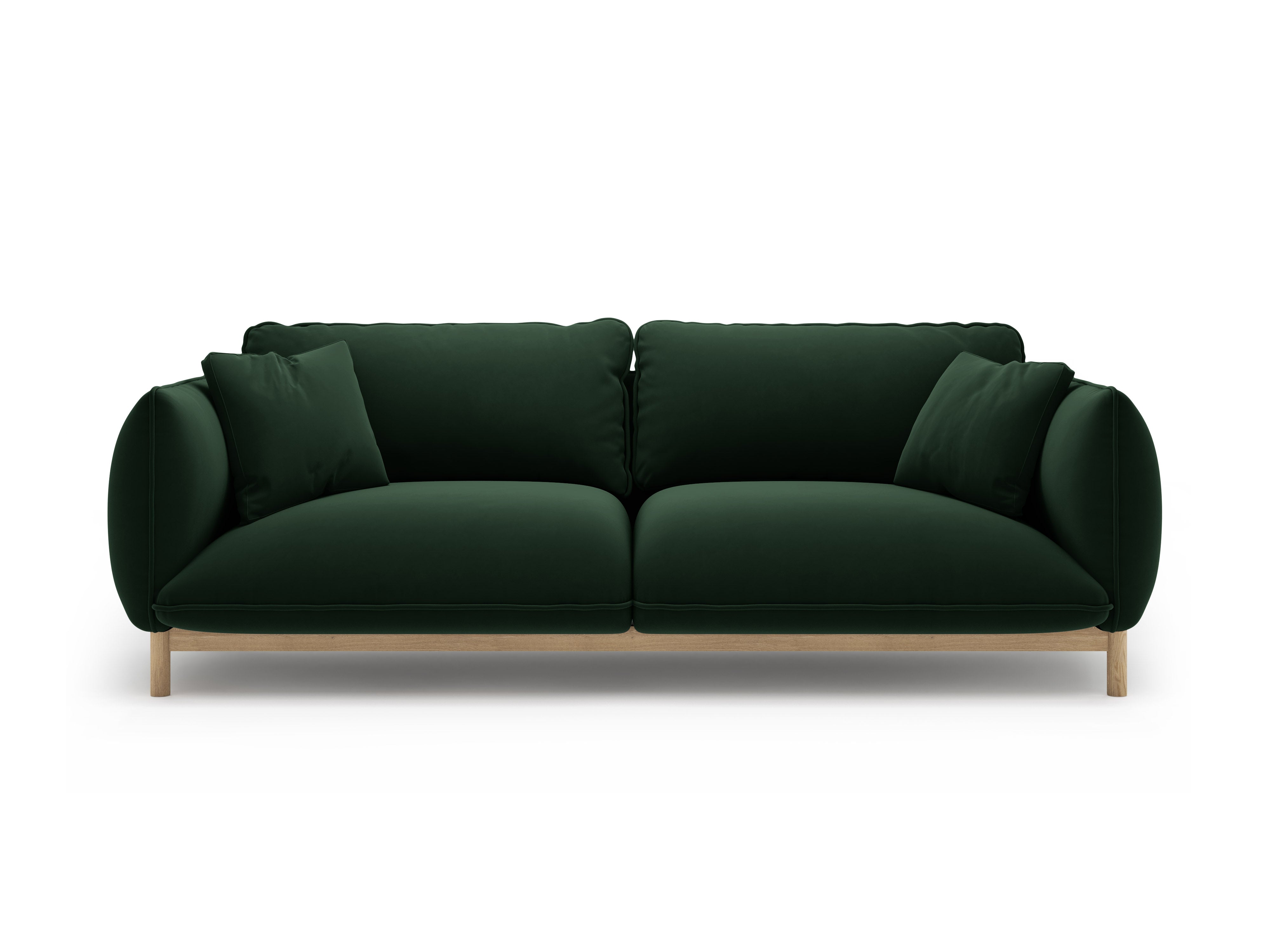 Sofa aus Samt 3-sitzig ADA in Flaschengrün