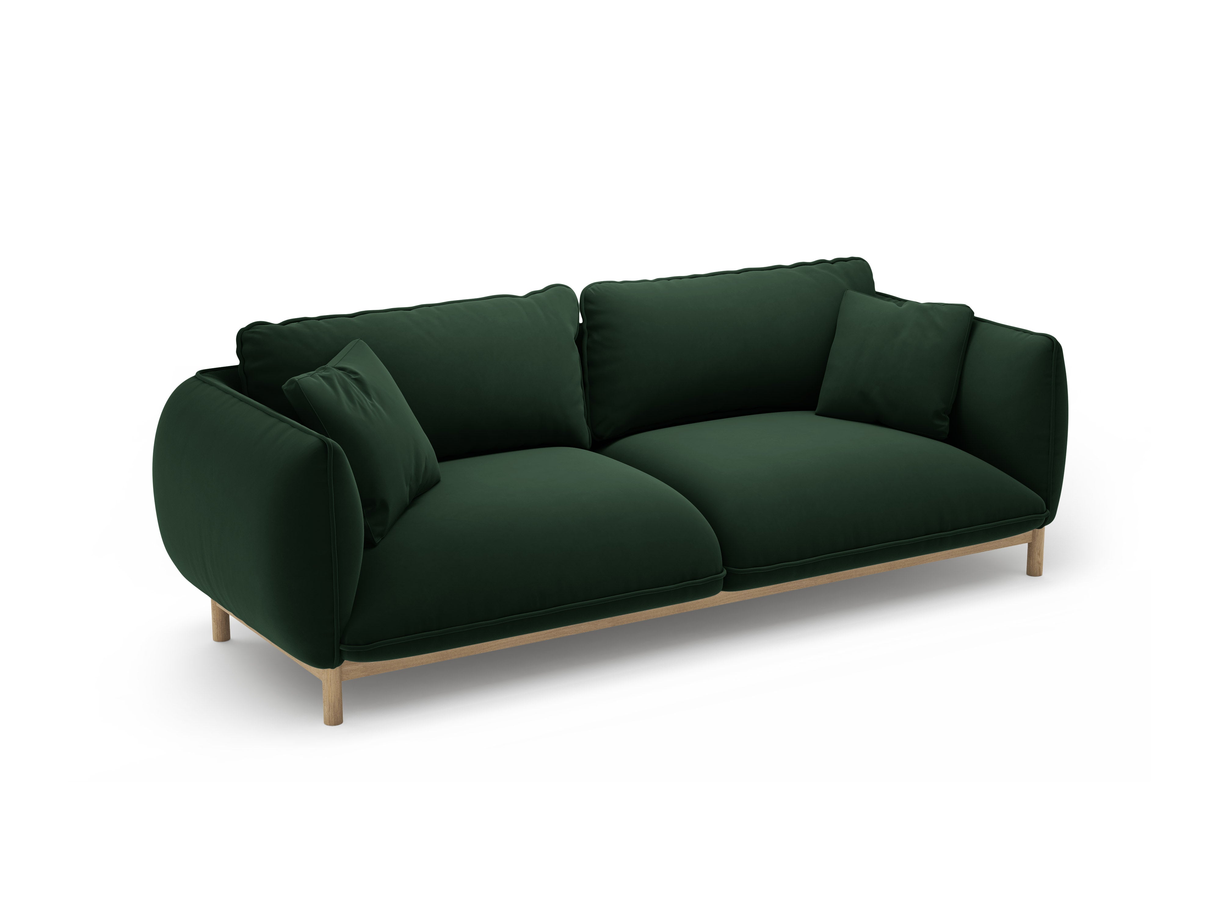 Sofa aus Samt 3-sitzig ADA in Flaschengrün