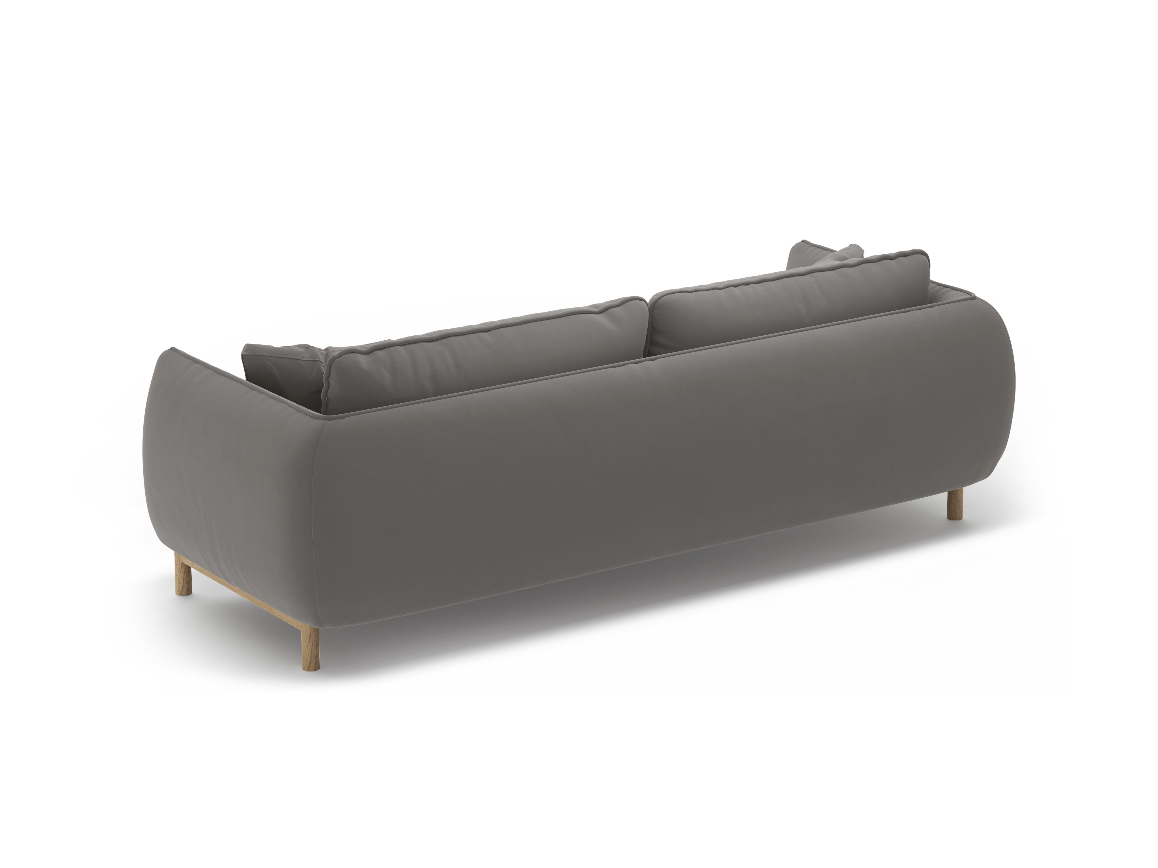ADA gray velvet 3-seater sofa