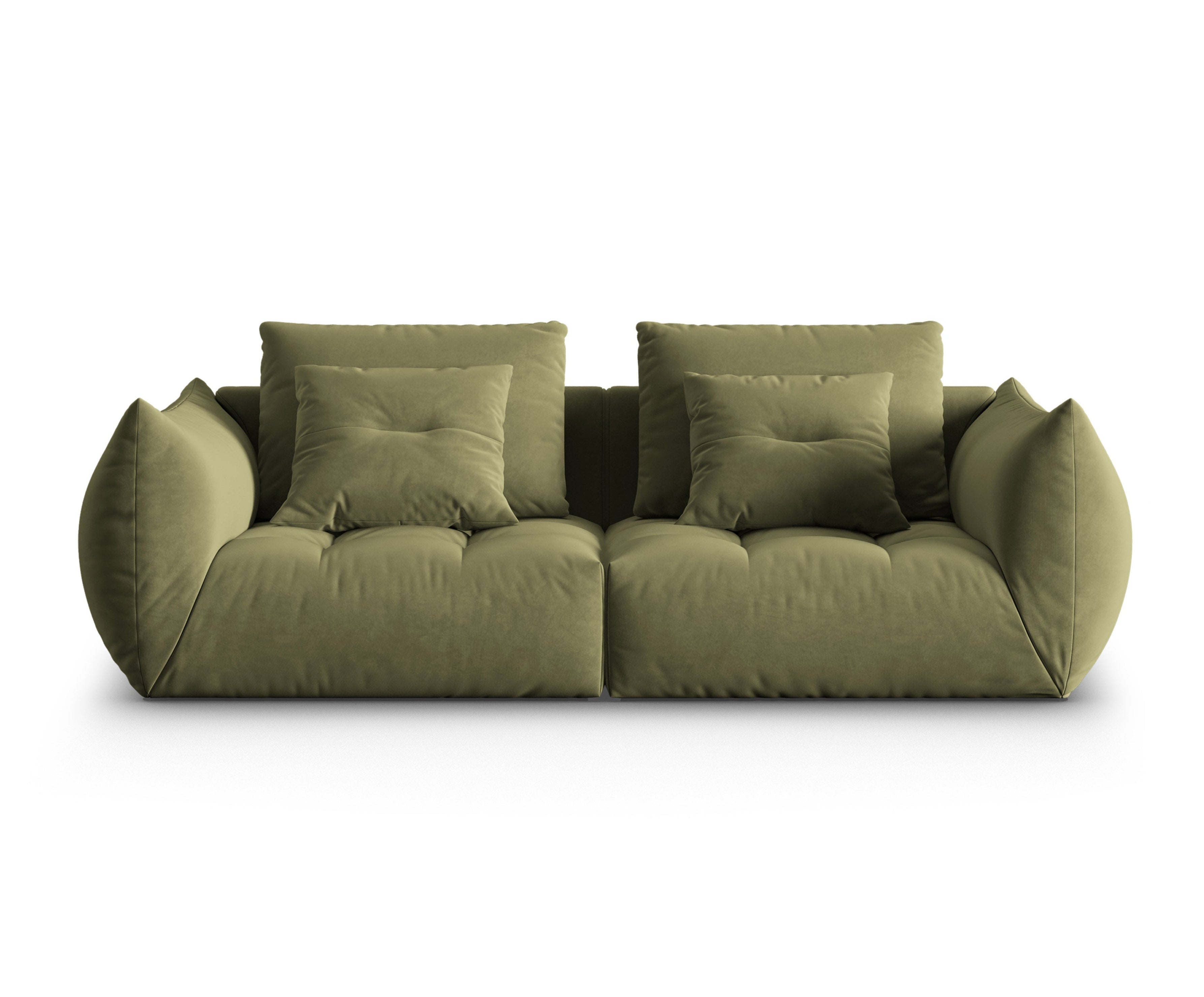 Groene 3-zits fluwelen bank BLOOM
