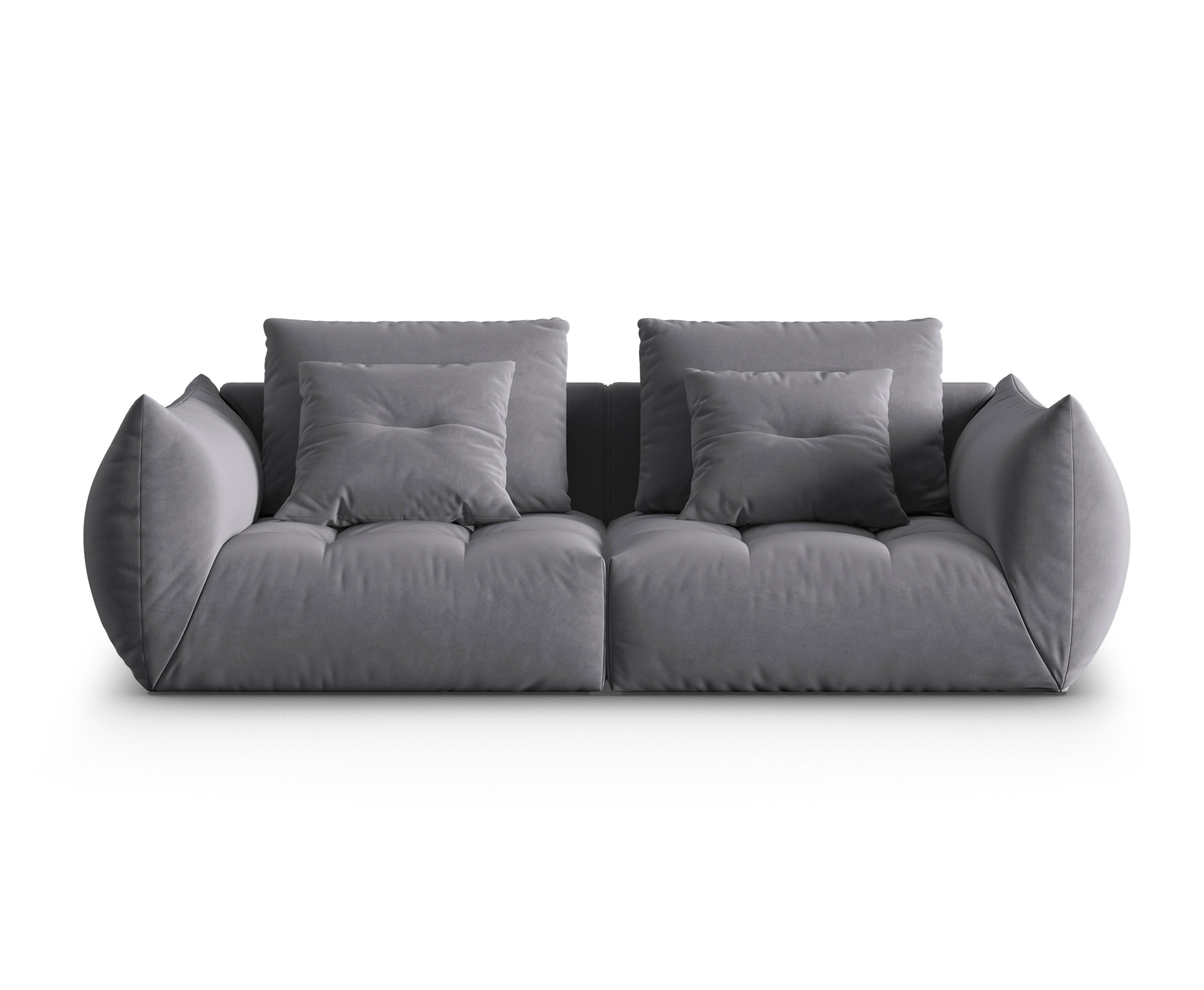 Dark gray 3-seater velvet sofa