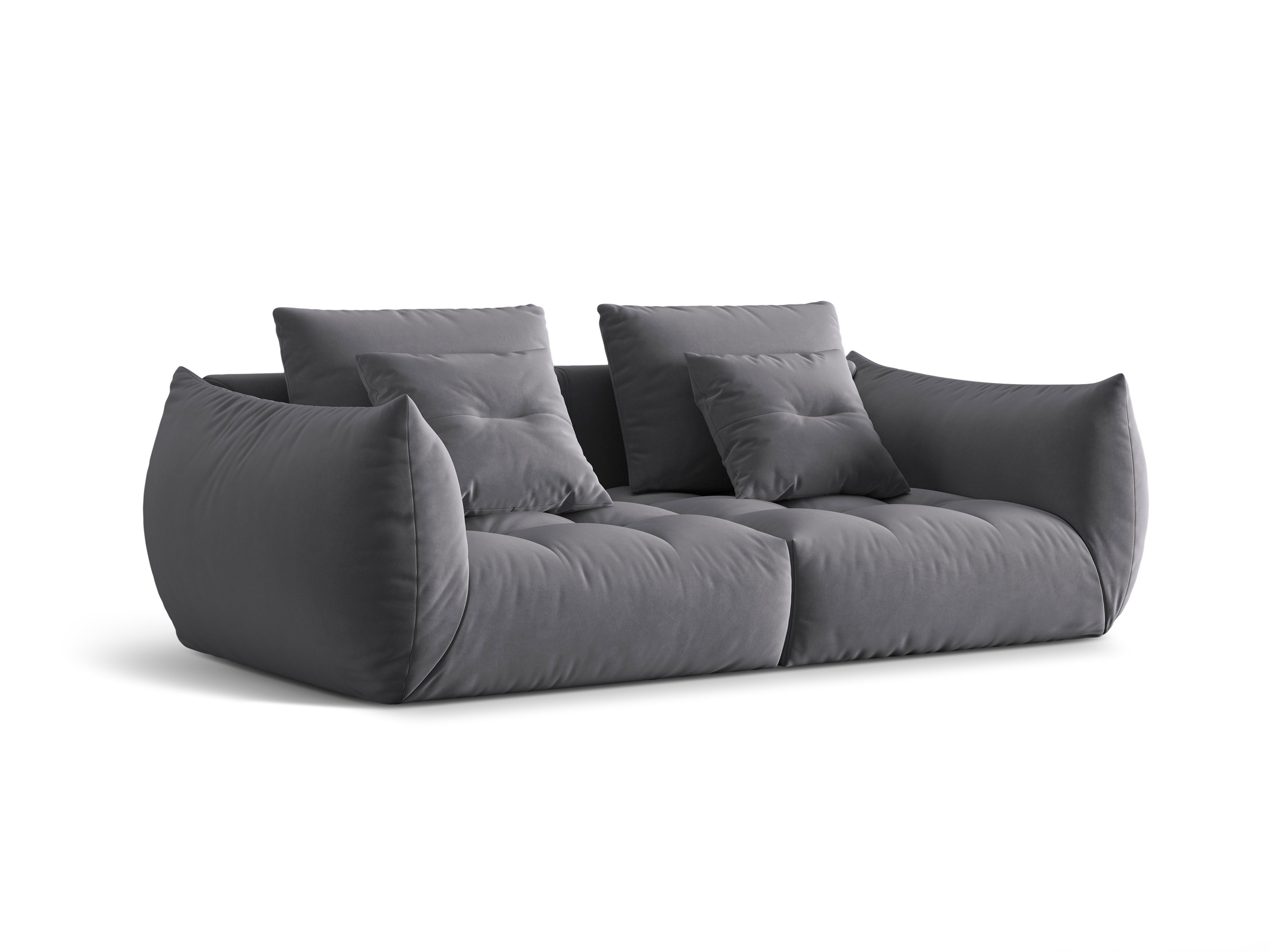 Dark gray 3-seater velvet sofa