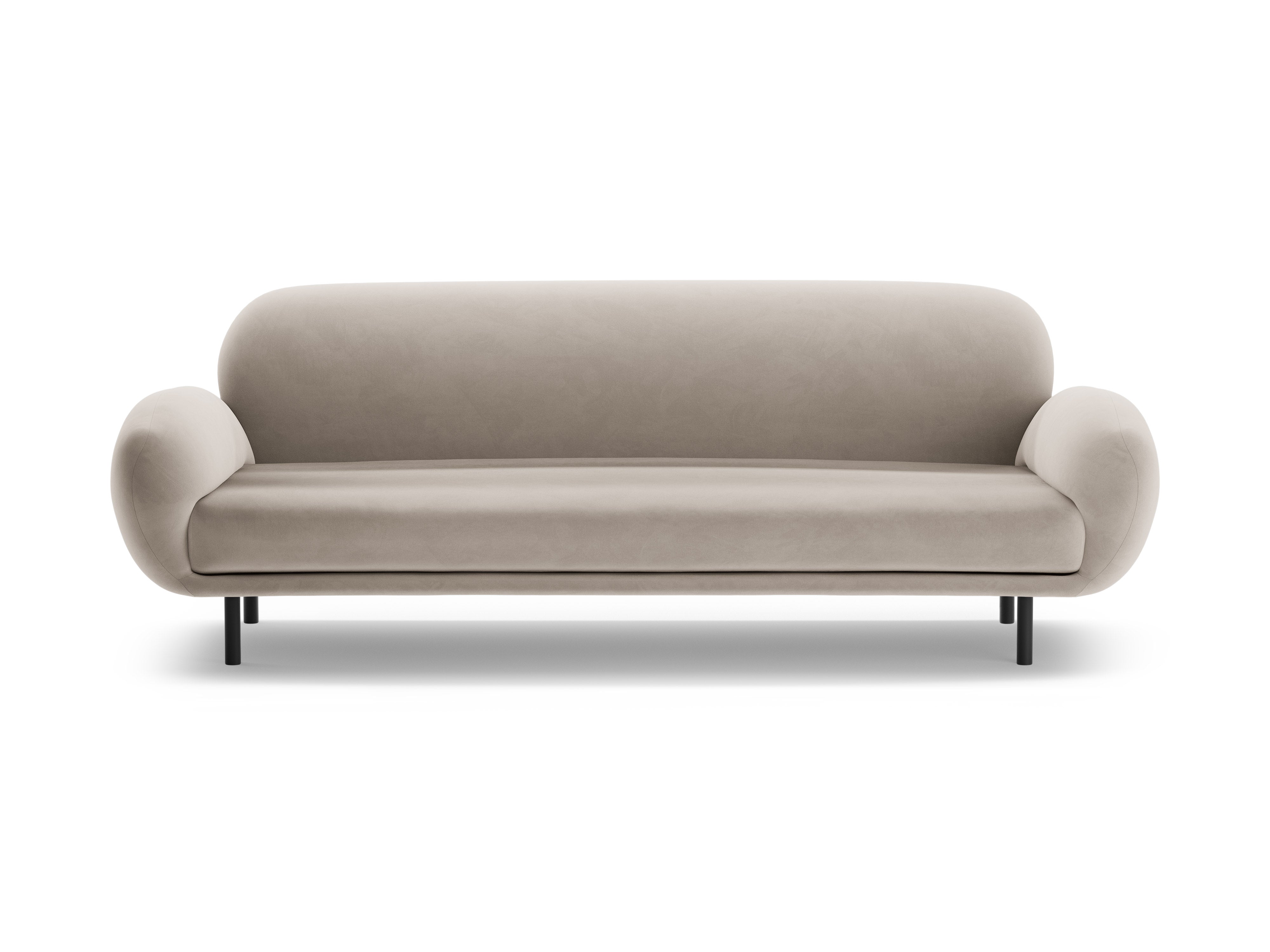 Sofa van fluweel 3-zits POPPY lichtbeige