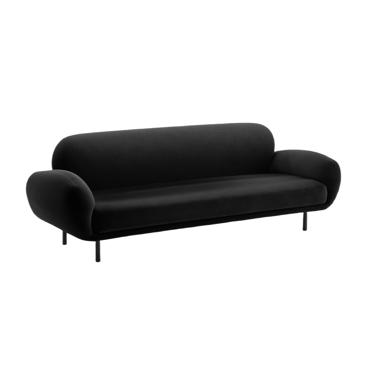 Sofa van fluweel 3-zits POPPY zwart
