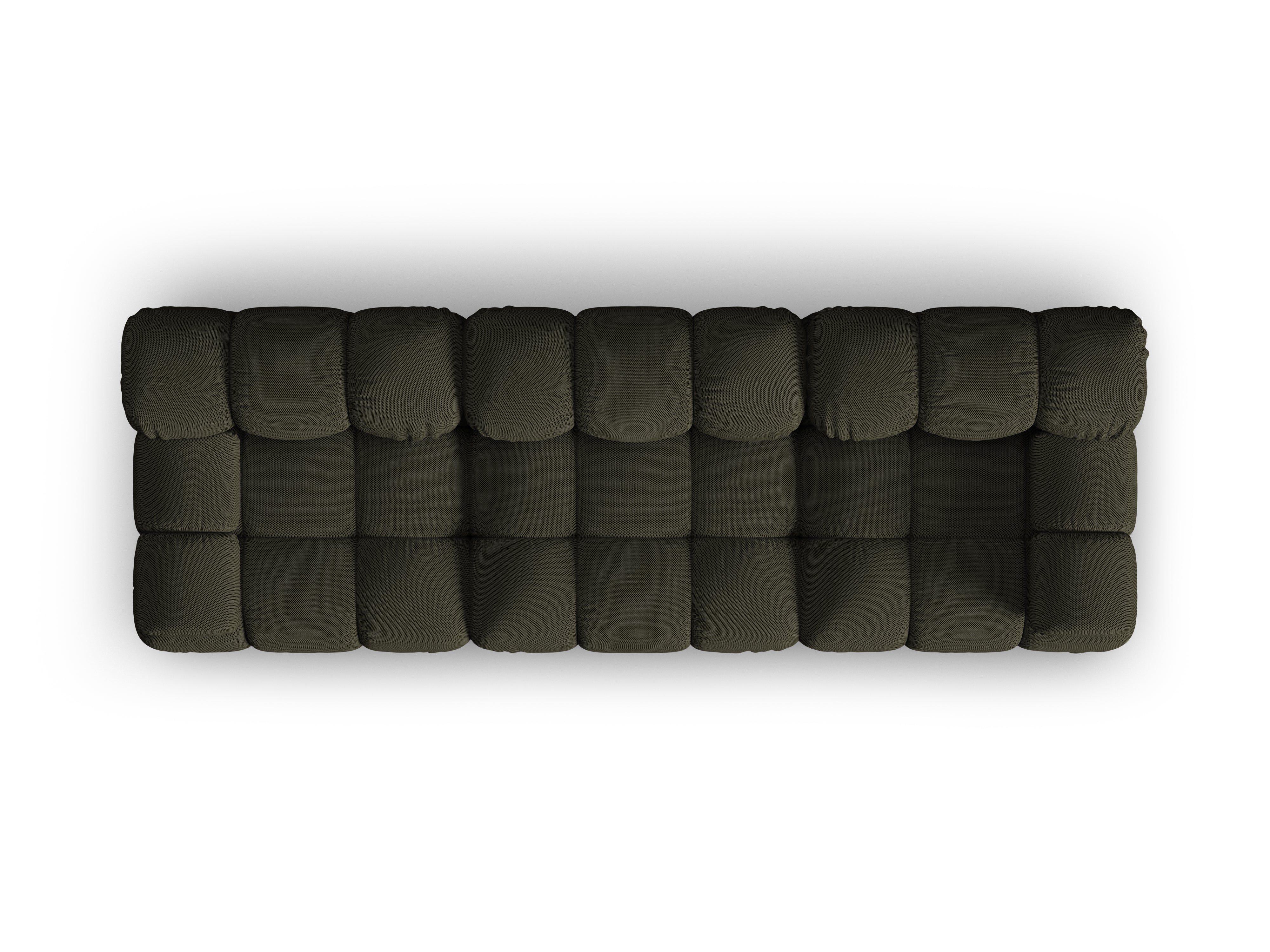 Modulaire 3-zitsbank BELLIS in donkergroene 3D-stof