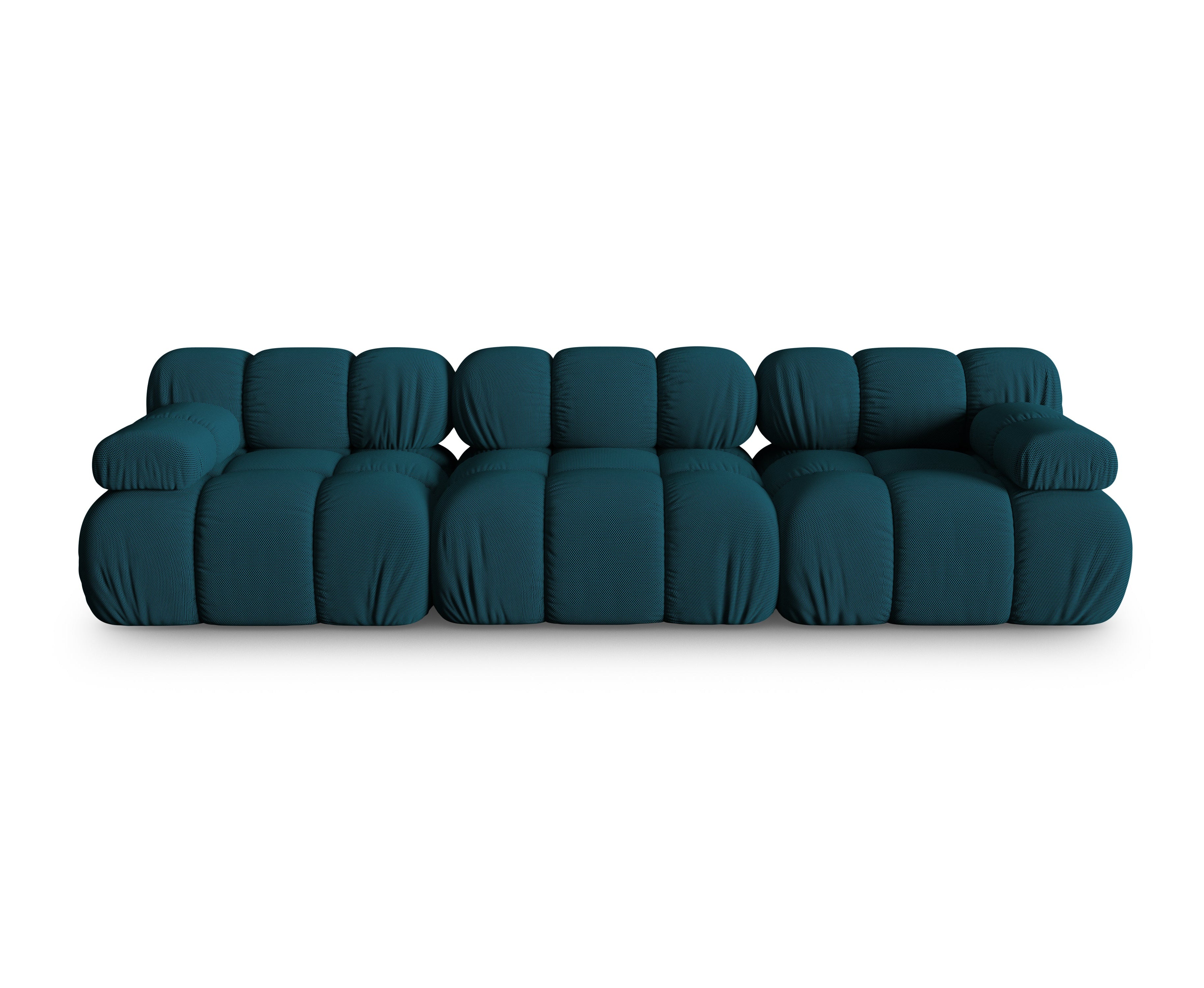 Modulaire 3-zitsbank BELLIS in zeegroene 3D-stof
