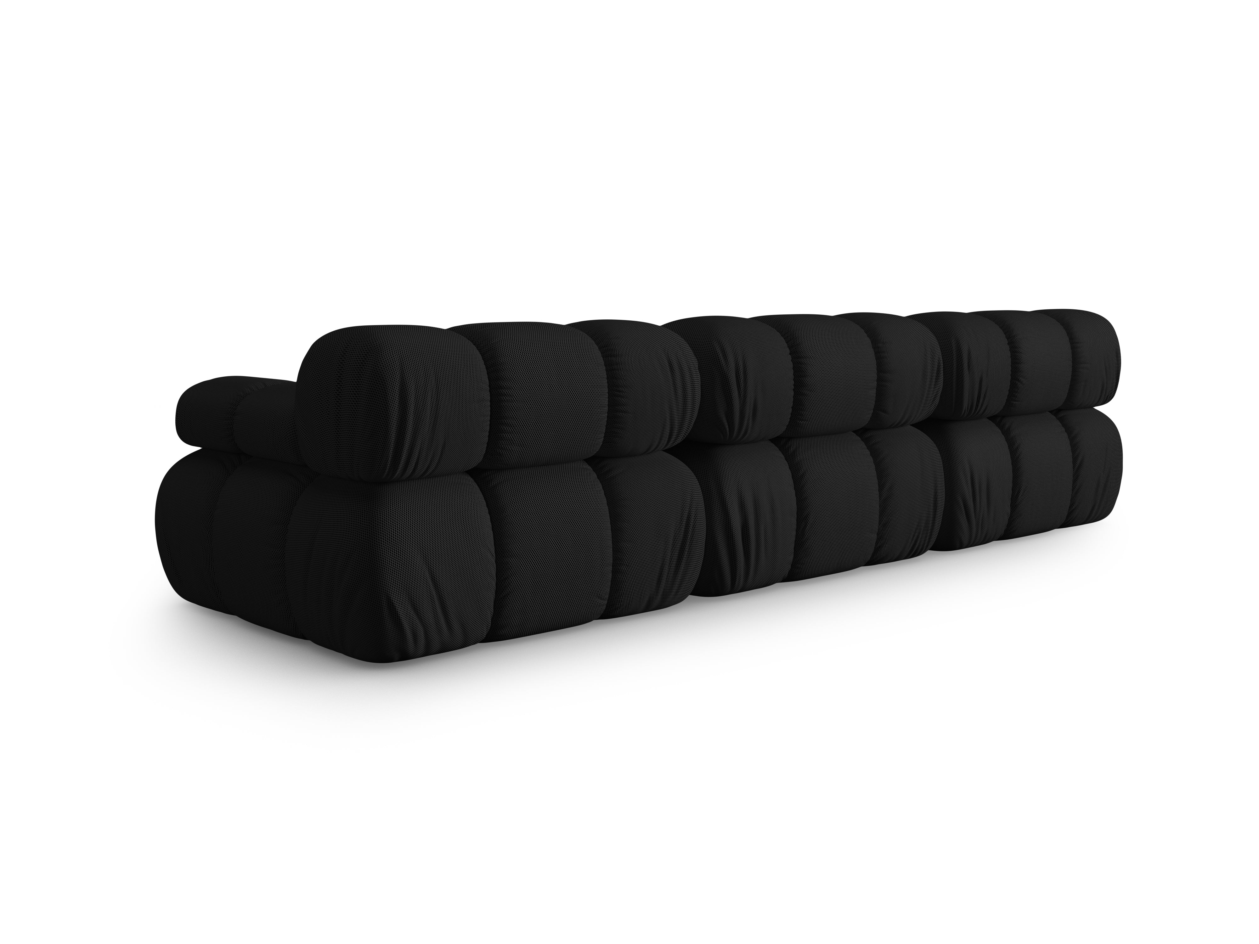 Modulaire 3-zitsbank BELLIS in zwart 3D-stof