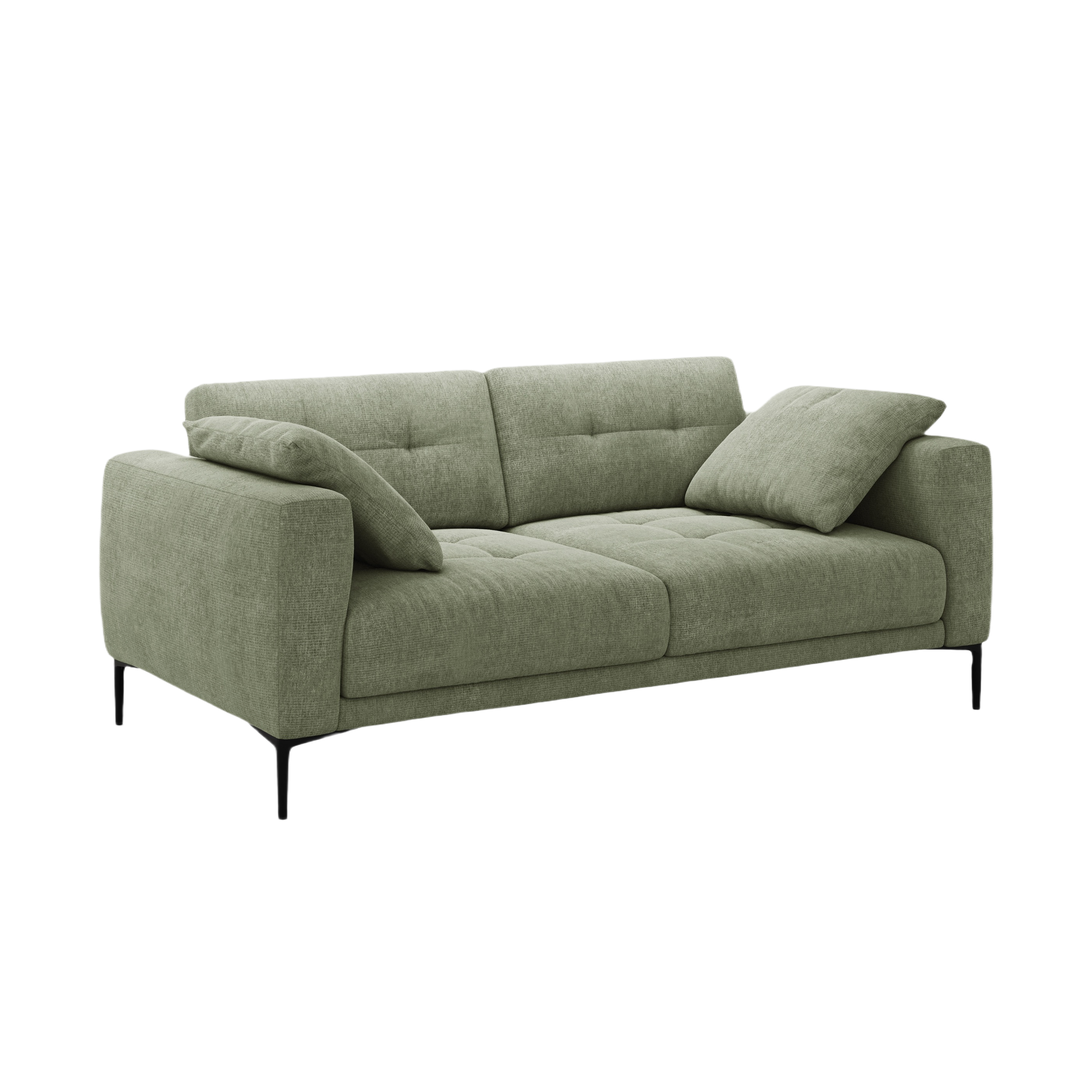 Sofa 3-zits BEMY olijfgroene chenille