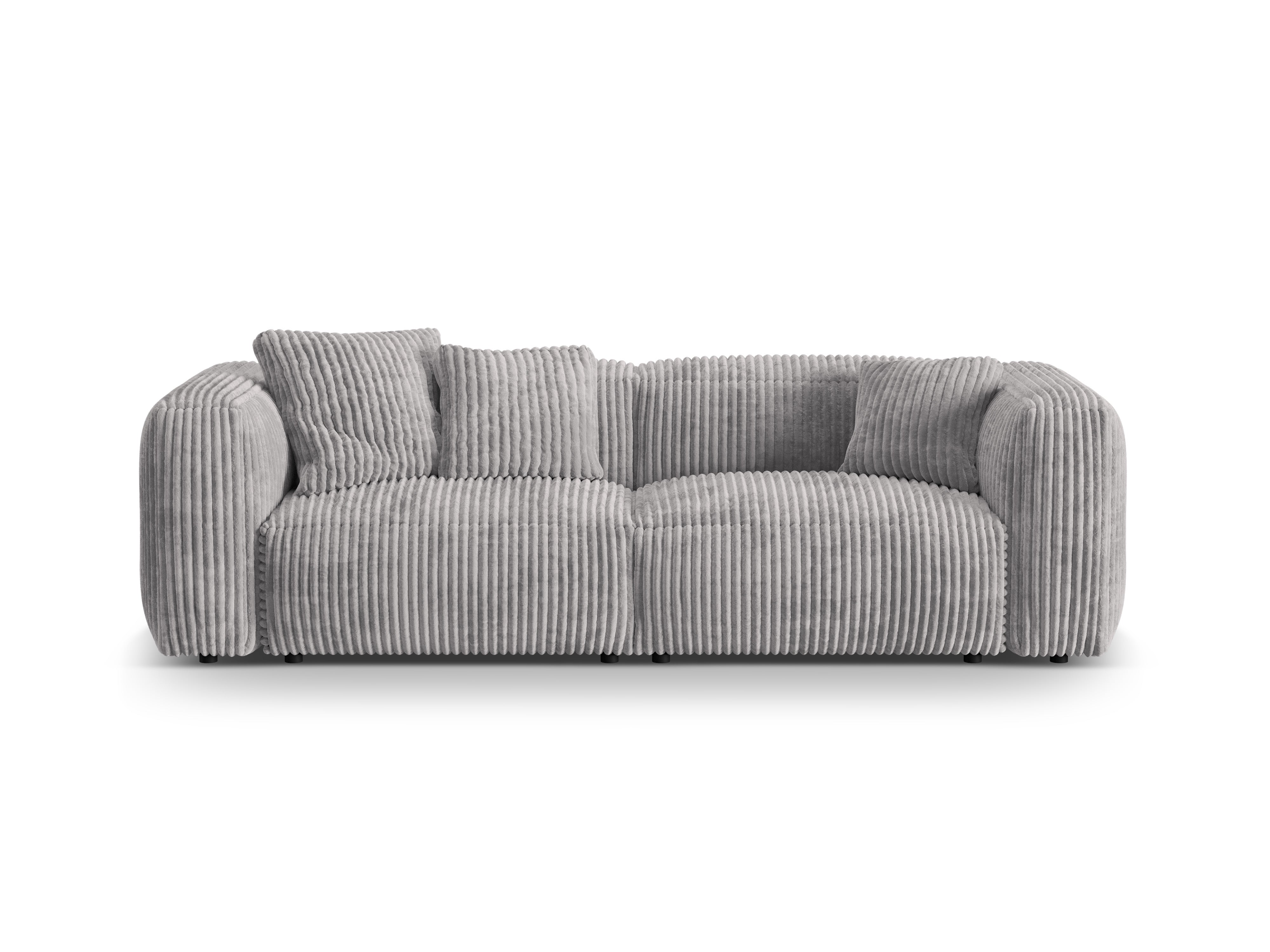 3-person sofa Martina light gray corduroy