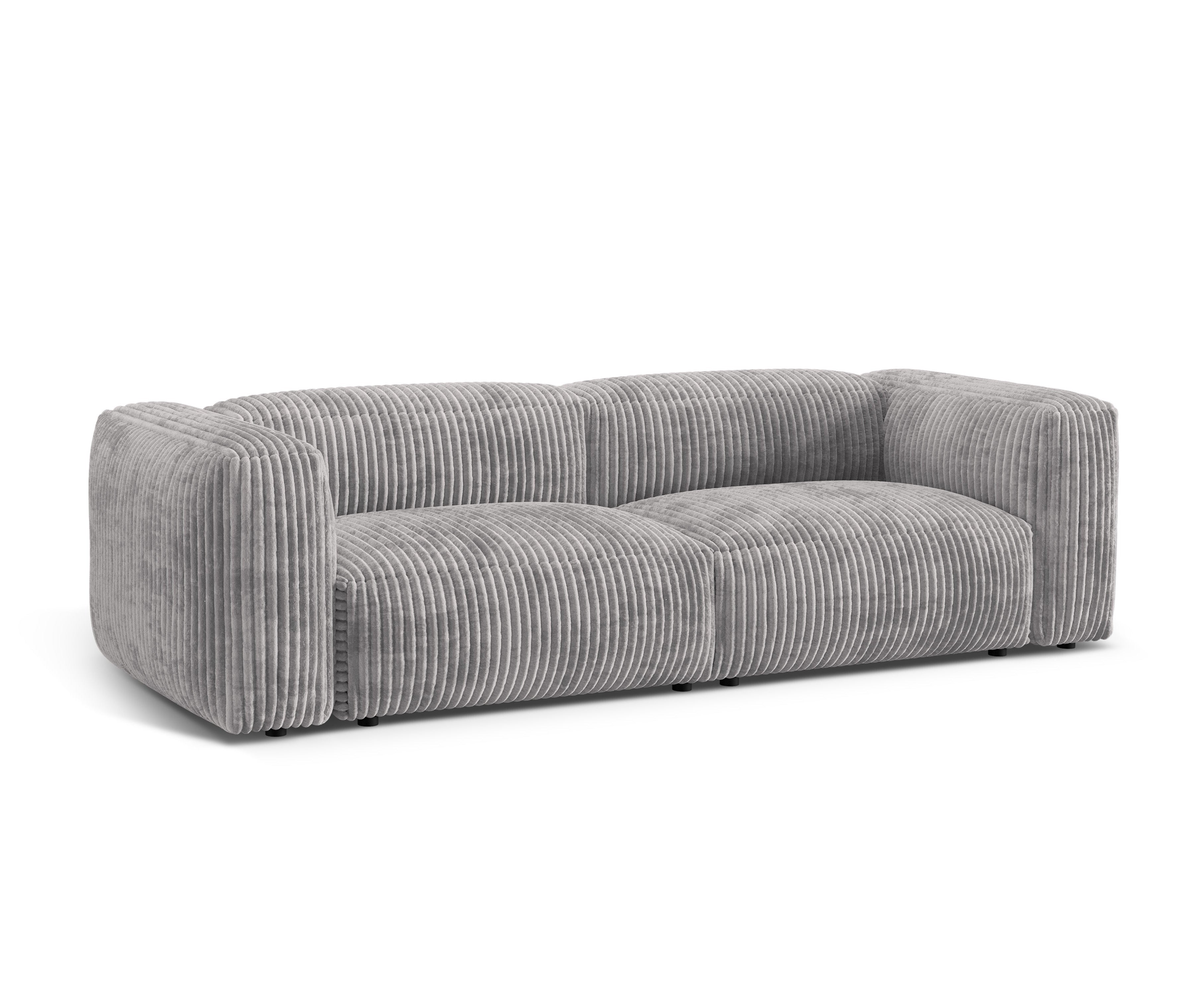 3-person sofa Martina light gray corduroy