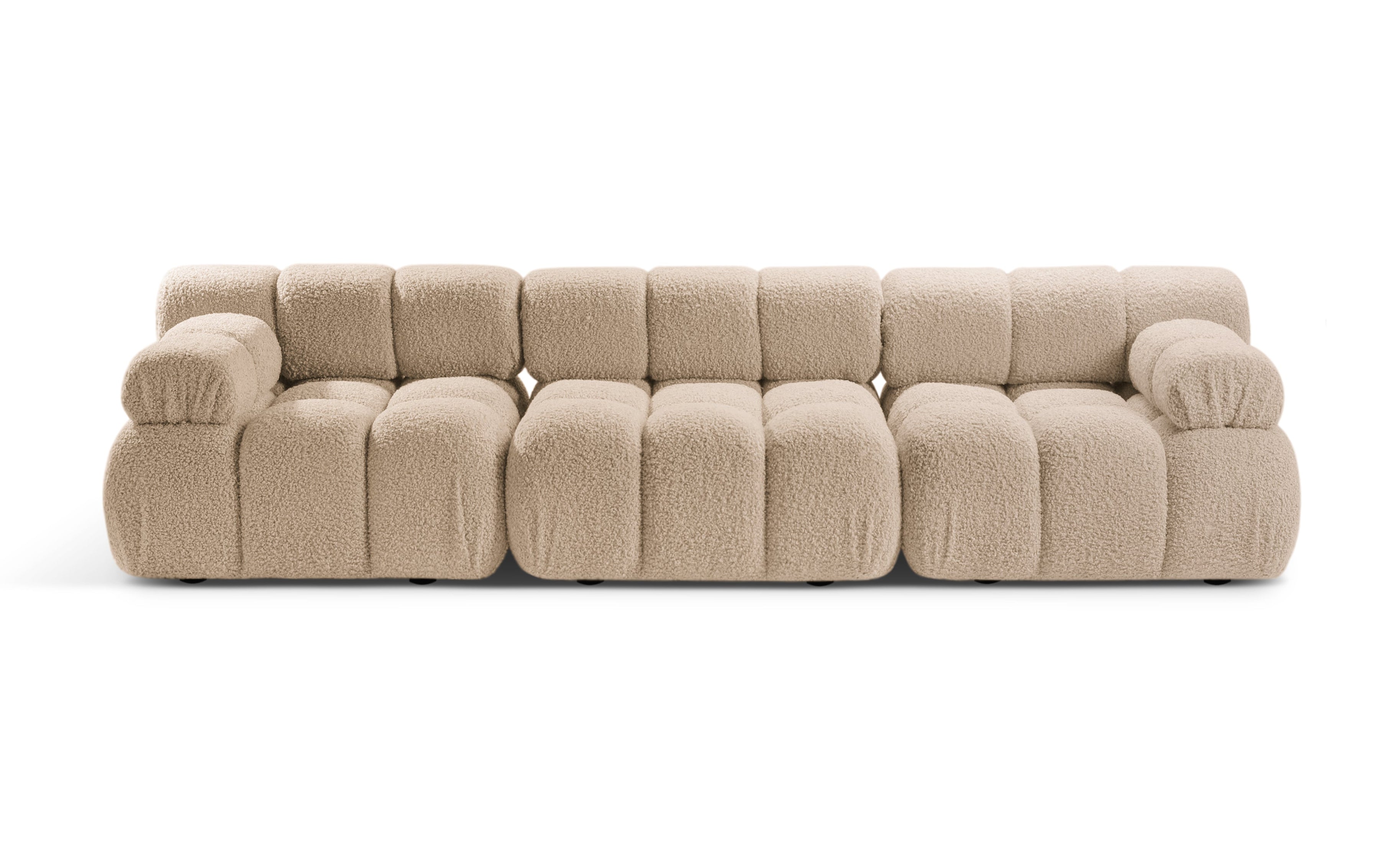 Modulaire 3-zitsbank BELLIS in zandkleurige bouclé