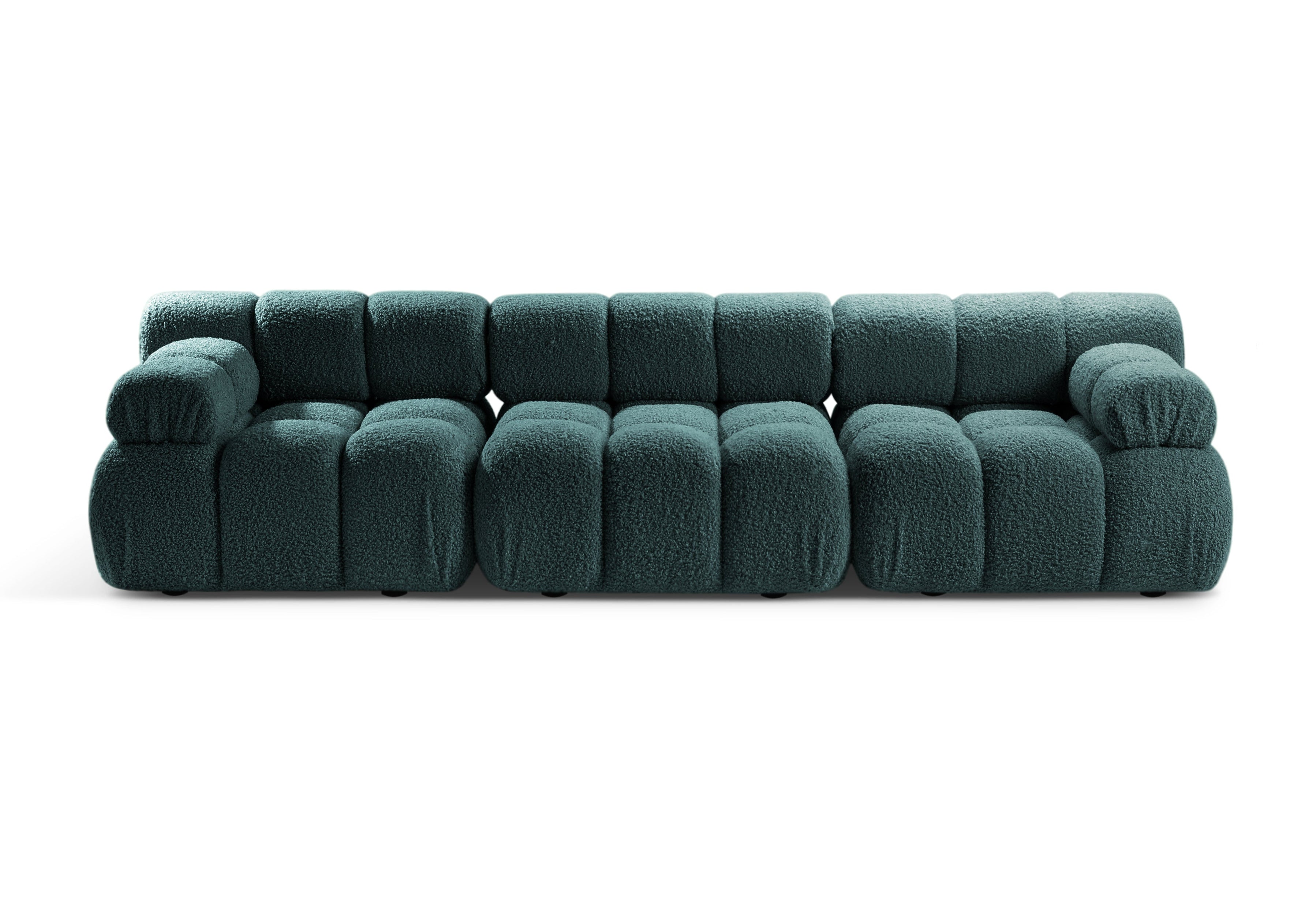 Modulaire 3-zitsbank BELLIS petrolblauwe boucle