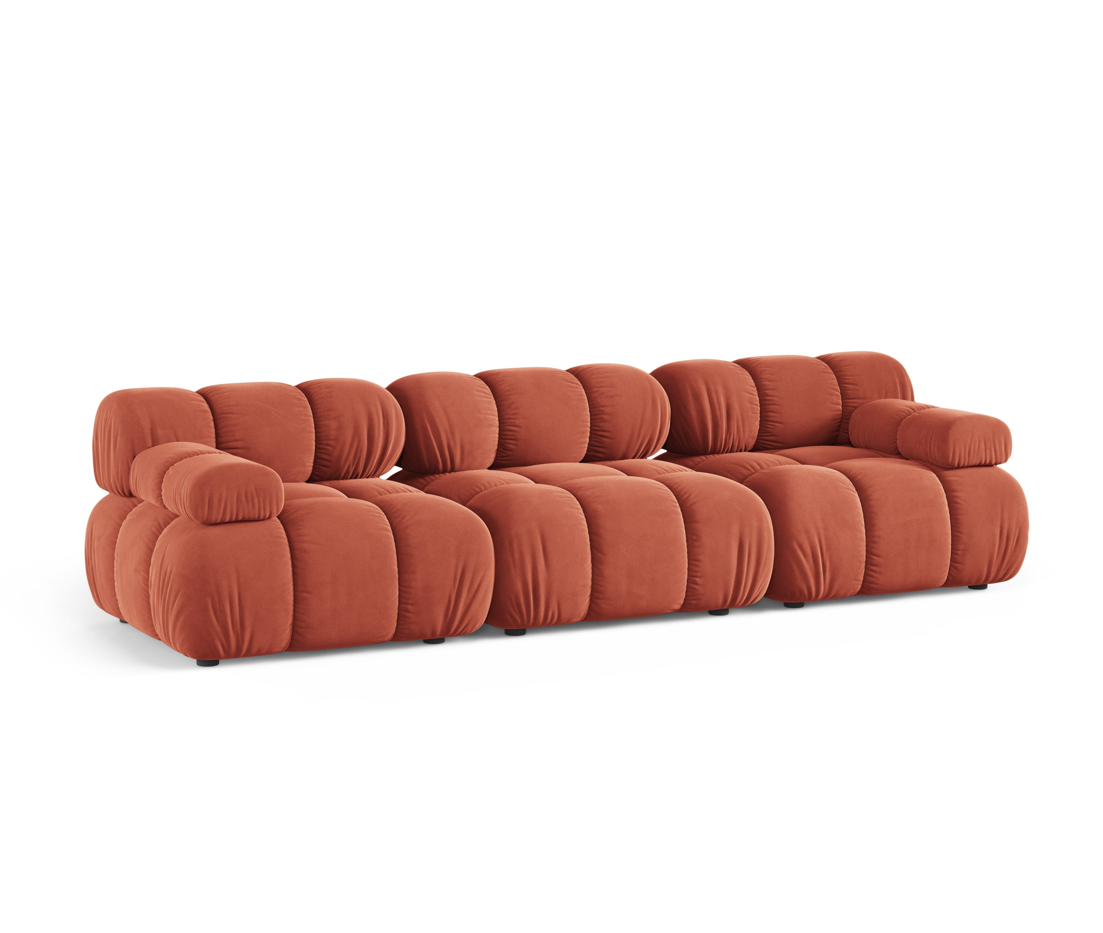 Modulaire 3-zitsbank BELLIS in koraalvelours