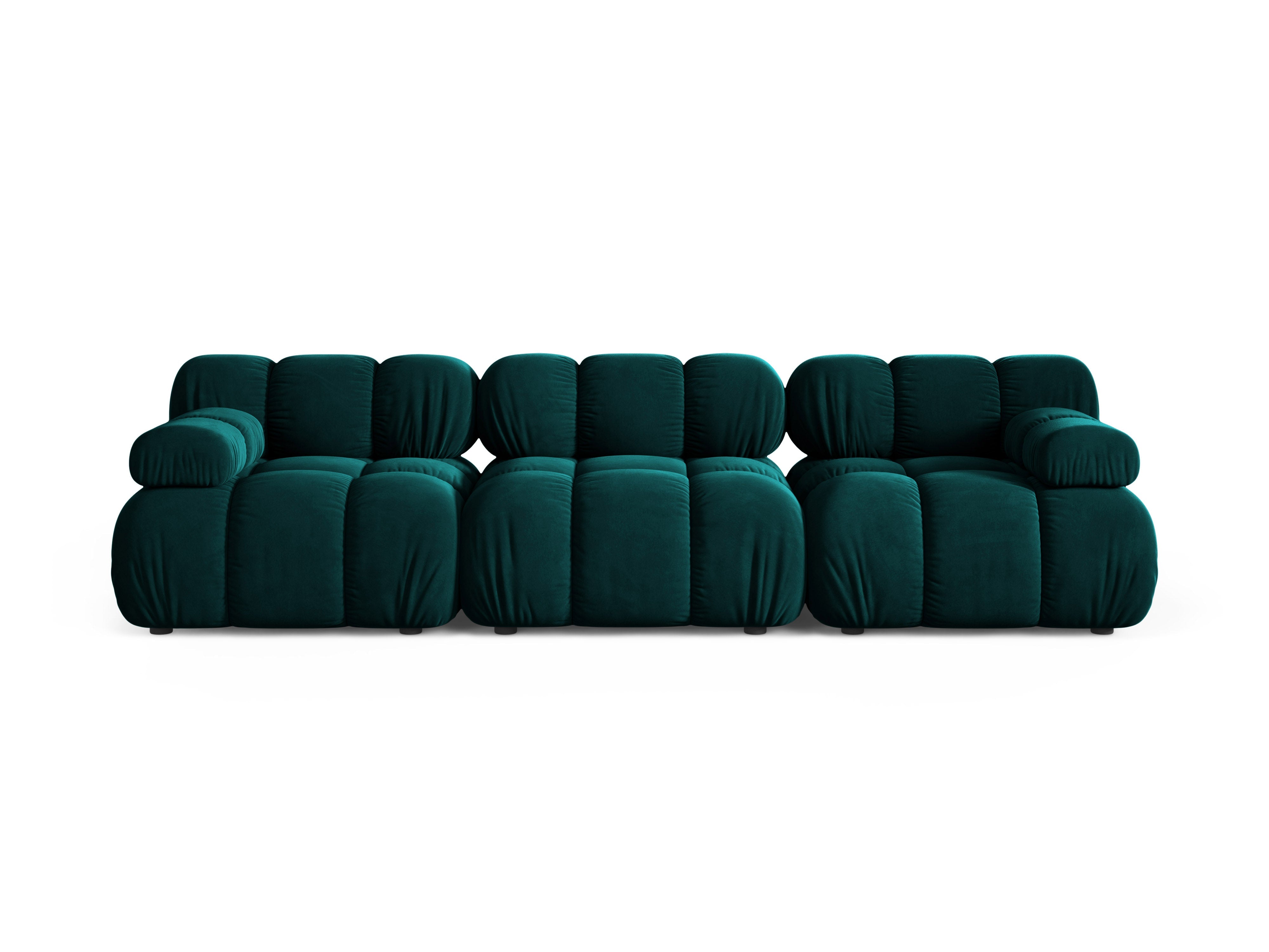 Modulaire 3-zitsbank BELLIS in diep petrol velours