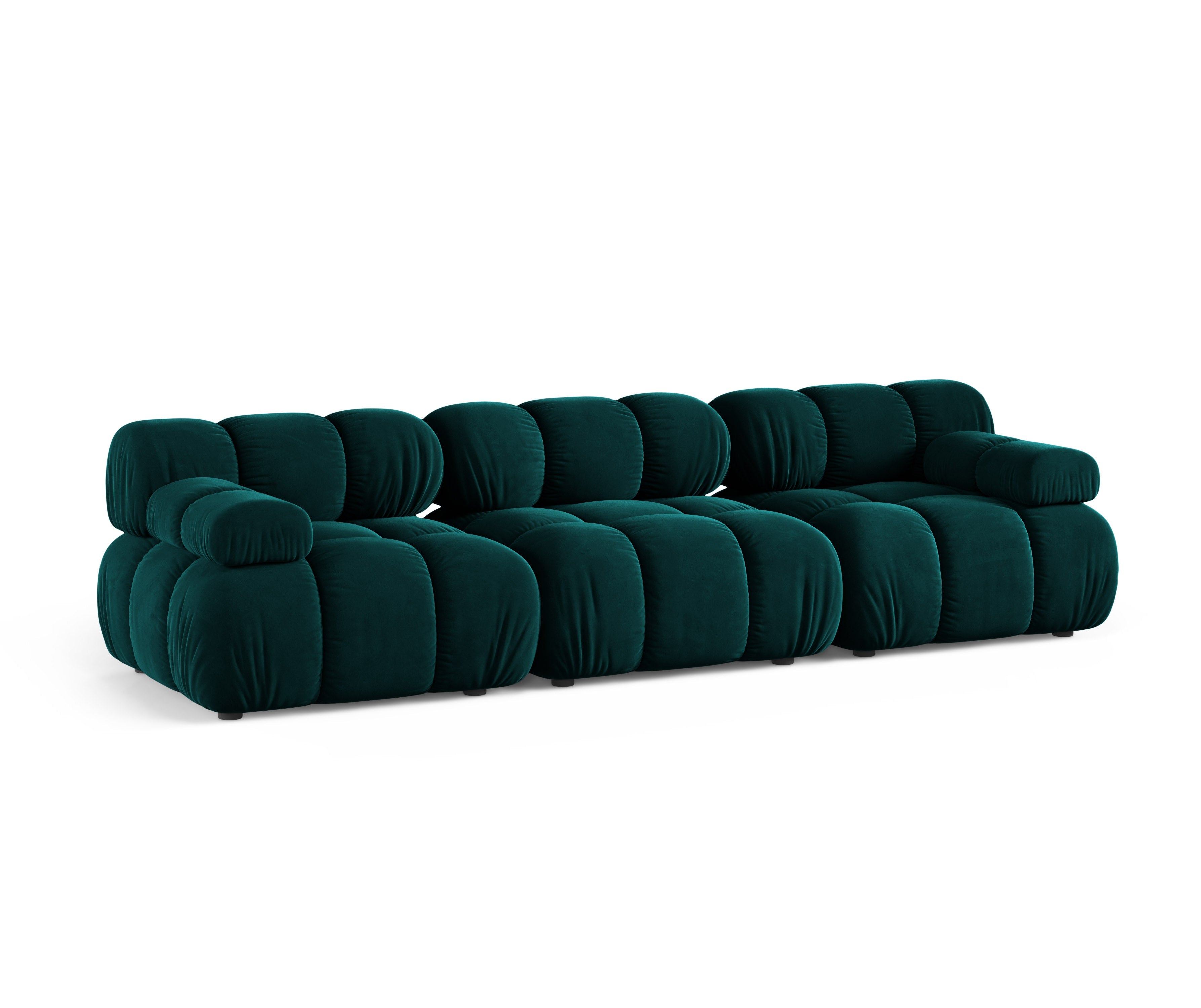 Modulaire 3-zitsbank BELLIS in diep petrol velours