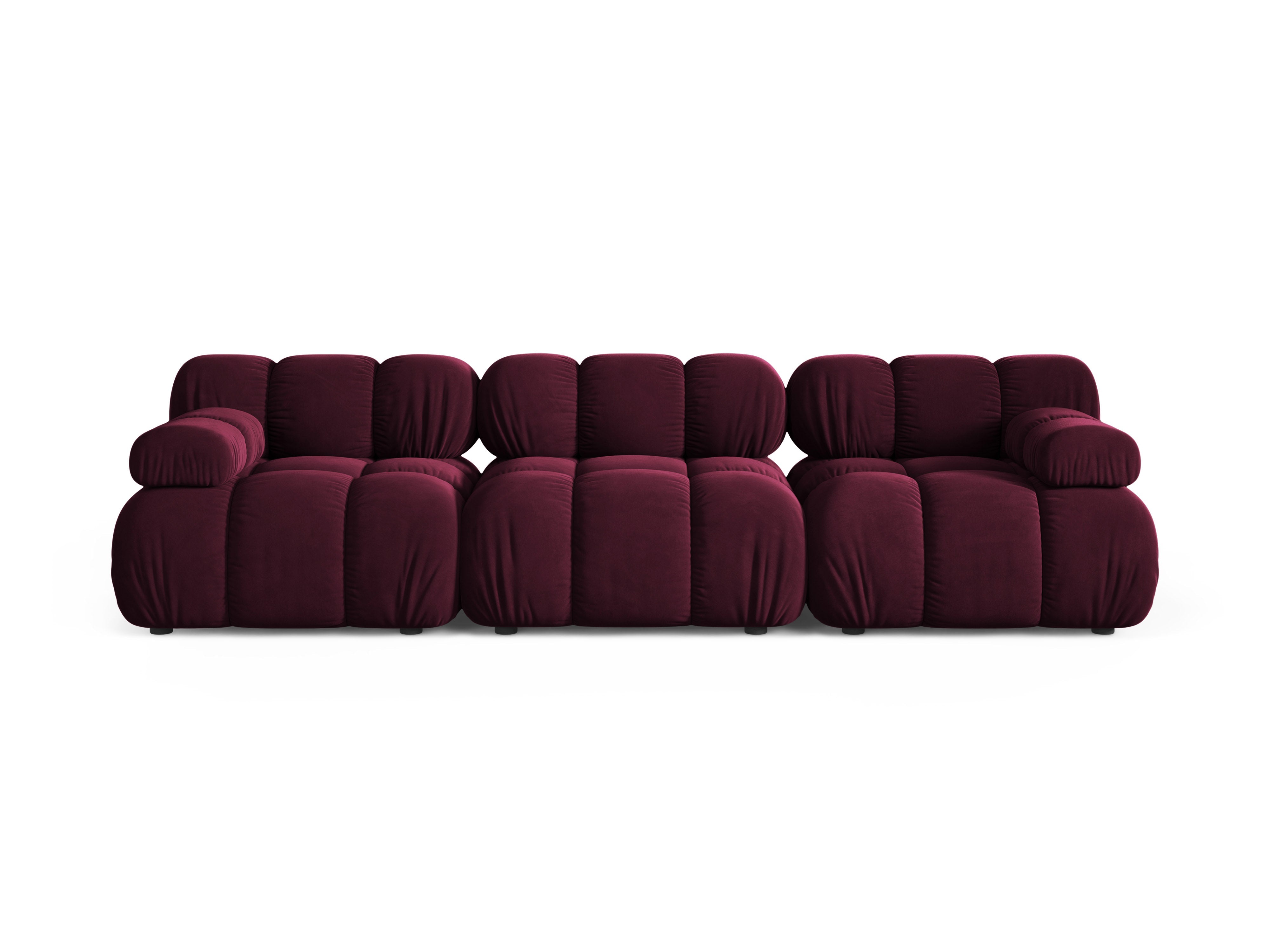 Modulaire 3-zitsbank BELLIS in bordeaux fluweel