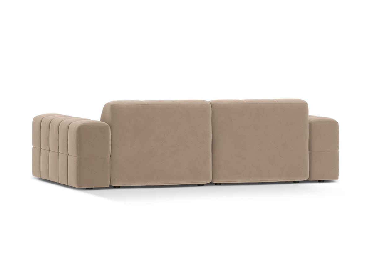 Sofa aksamitna 3-osobowa JENNIFER beżowy Venus – ujęcie tylne