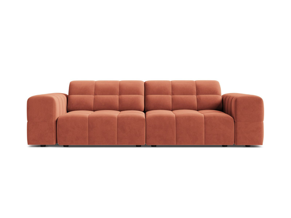 Sofa aksamitna 3-osobowa JENNIFER koralowy Venus – Micadoni