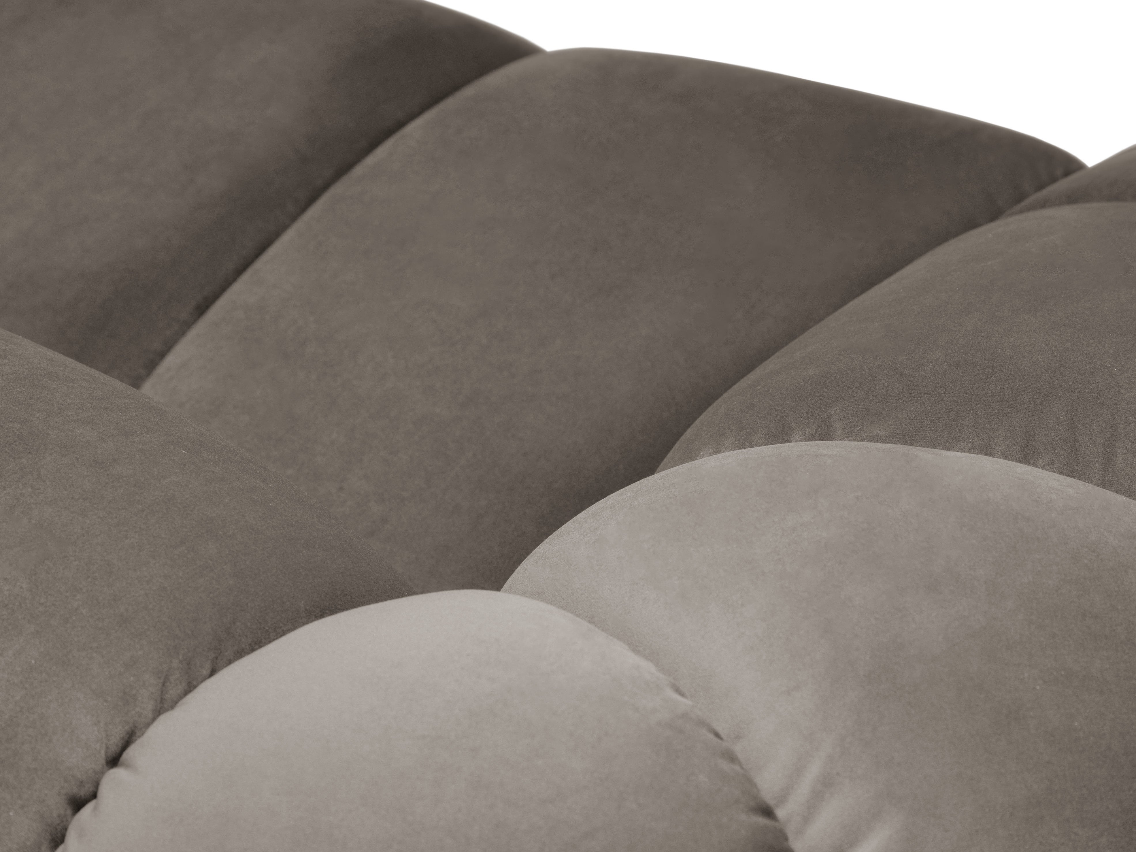 Diana 3-Seater Velvet Sofa in Gray-Brown
