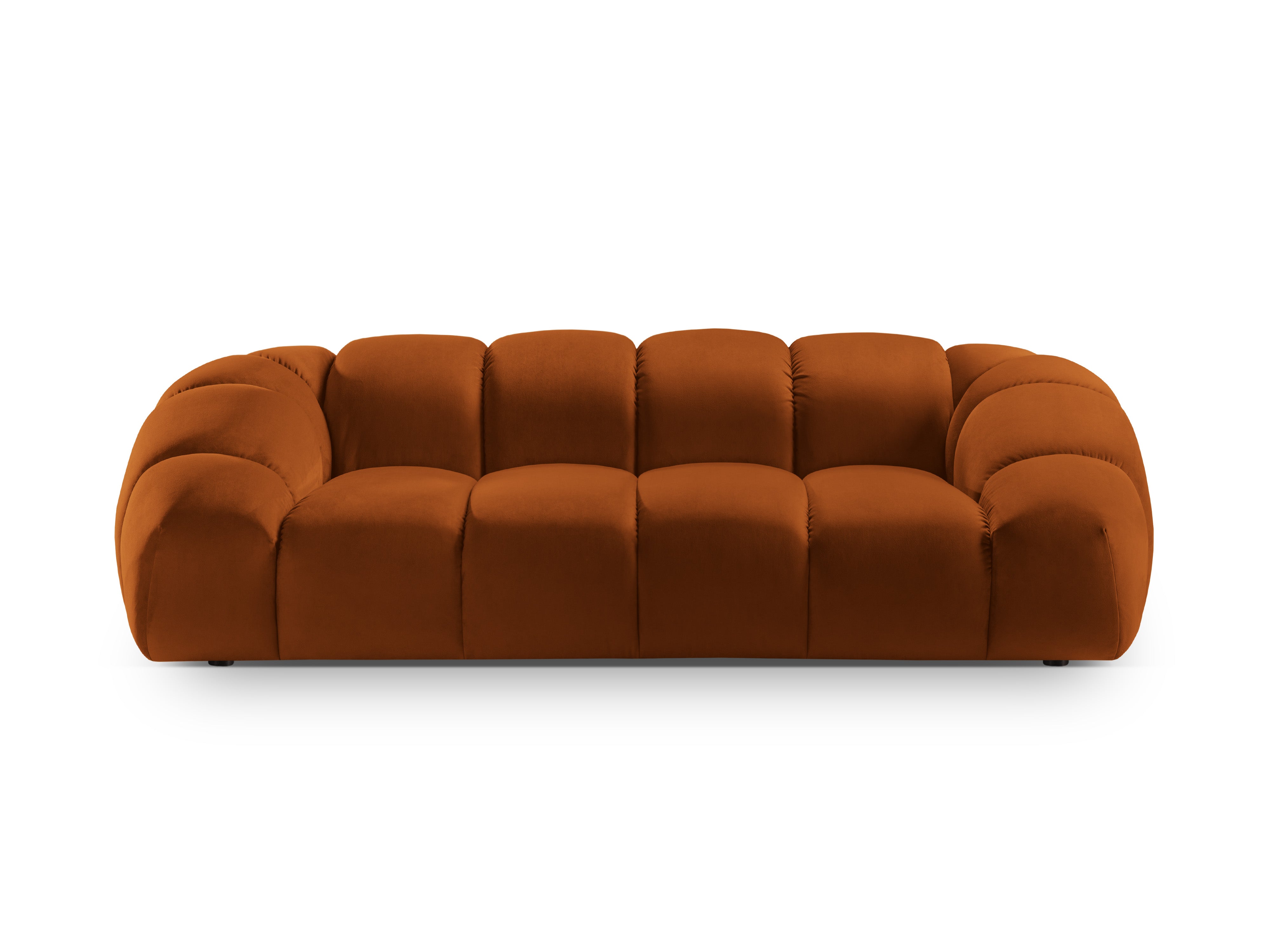 Diana terracotta 3-seater velvet sofa