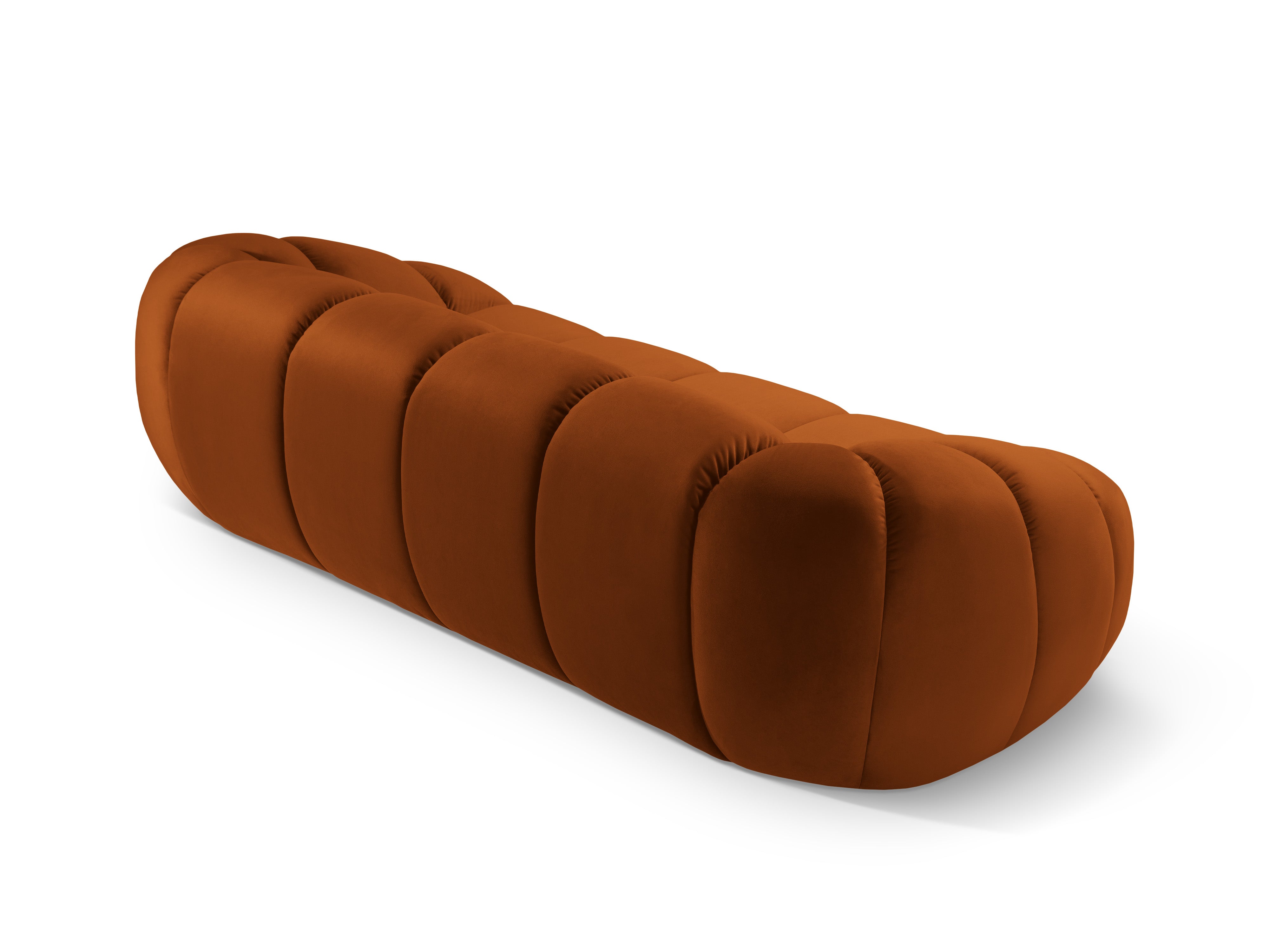 Diana terracotta 3-seater velvet sofa