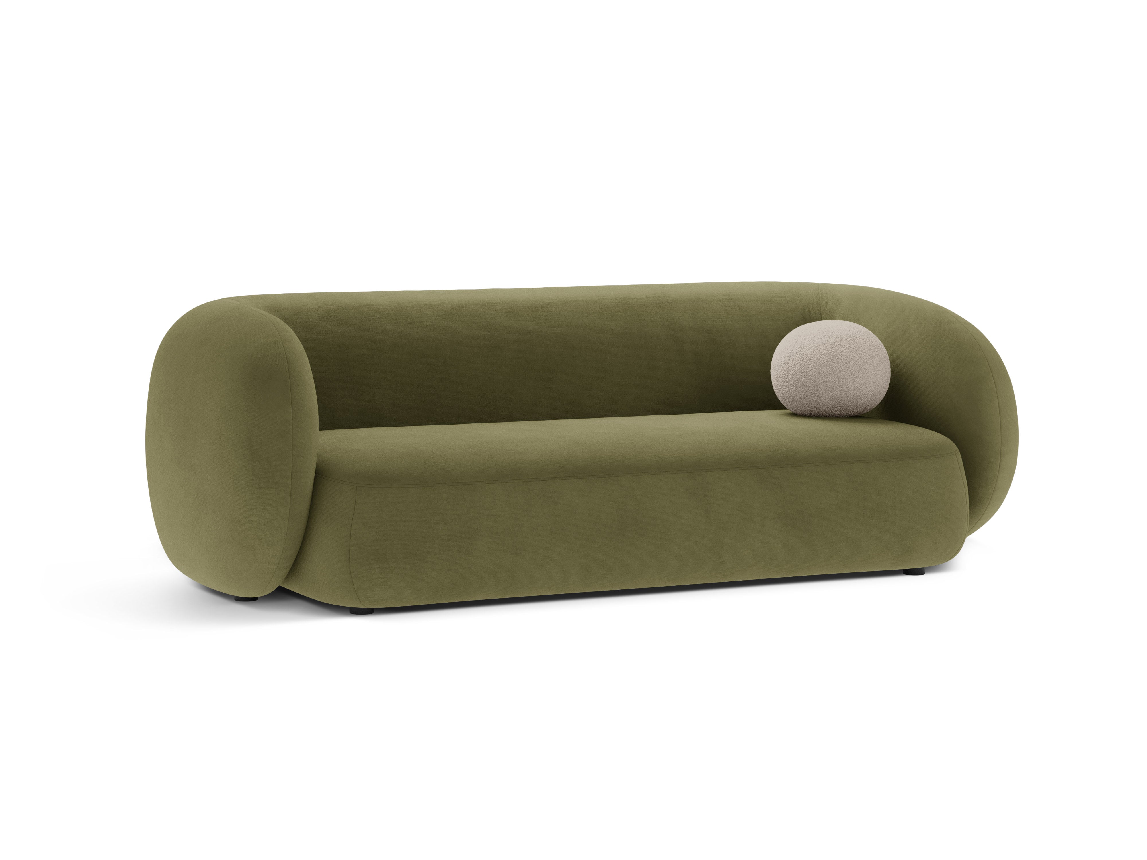 Sofa aksamitna 3-osobowa KATE zielony – Micadoni