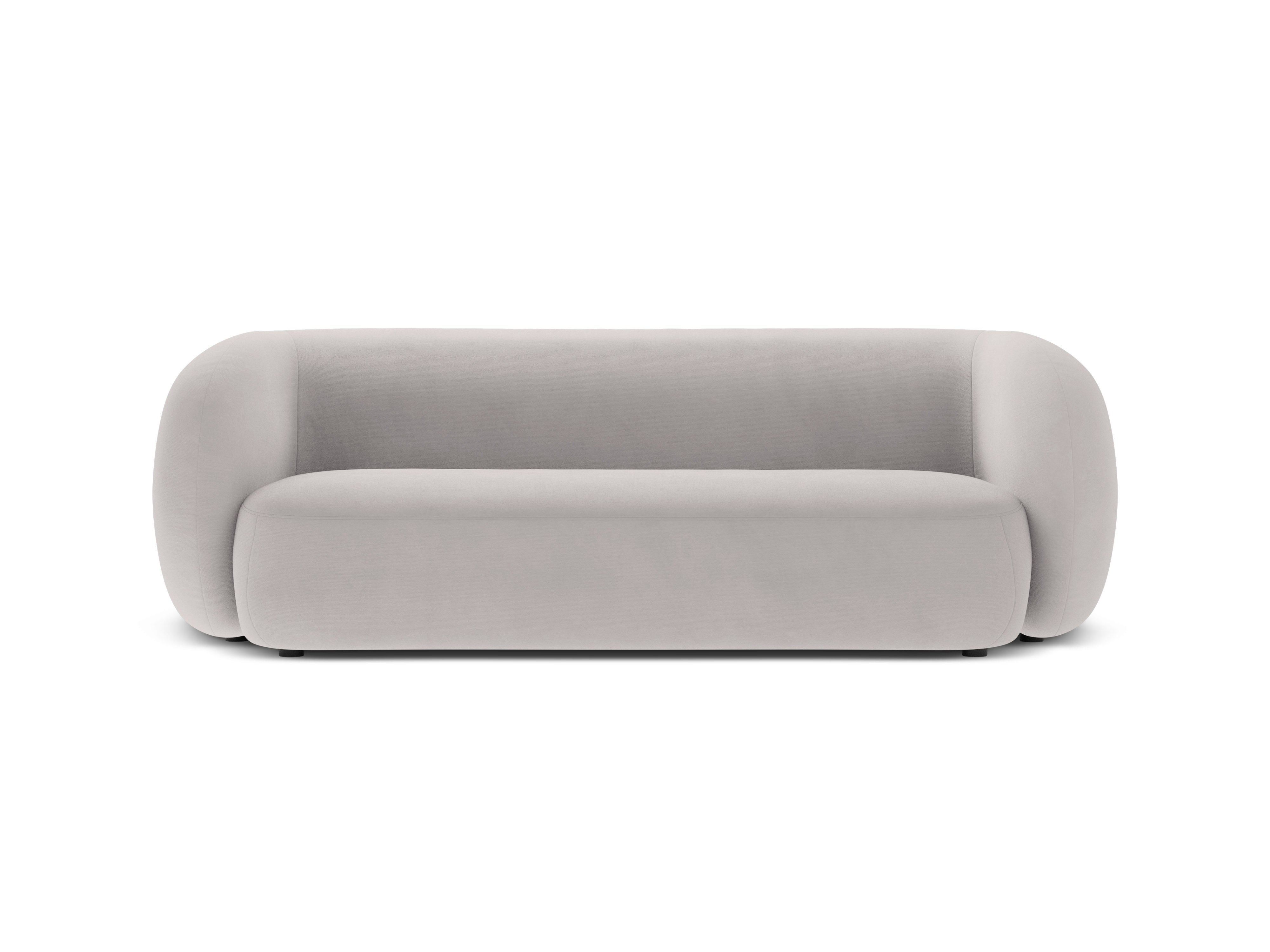 Sofa van fluweel 3-zits KATE lichtgrijs