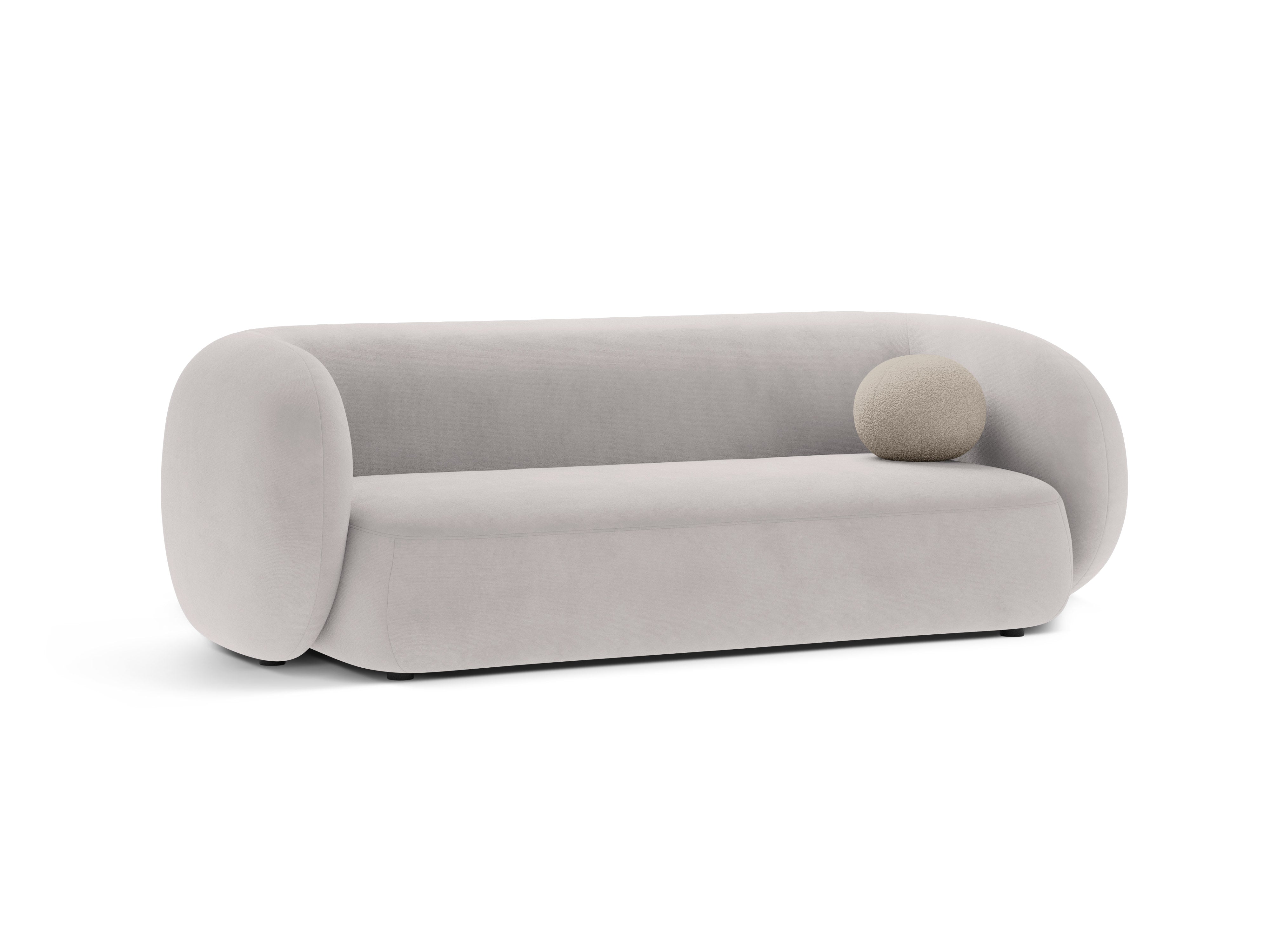 Sofa van fluweel 3-zits KATE lichtgrijs