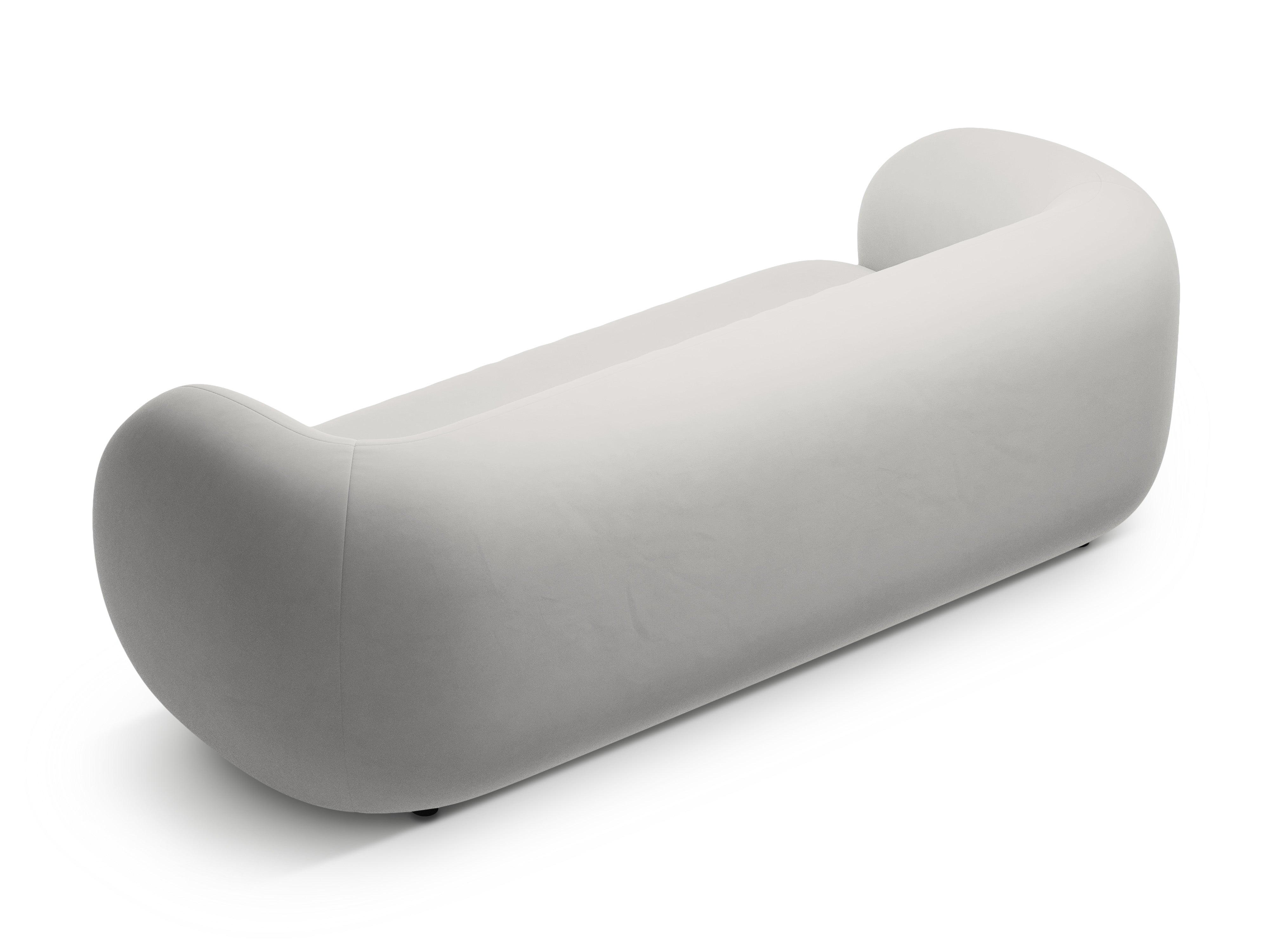 Sofa van fluweel 3-zits KATE lichtgrijs