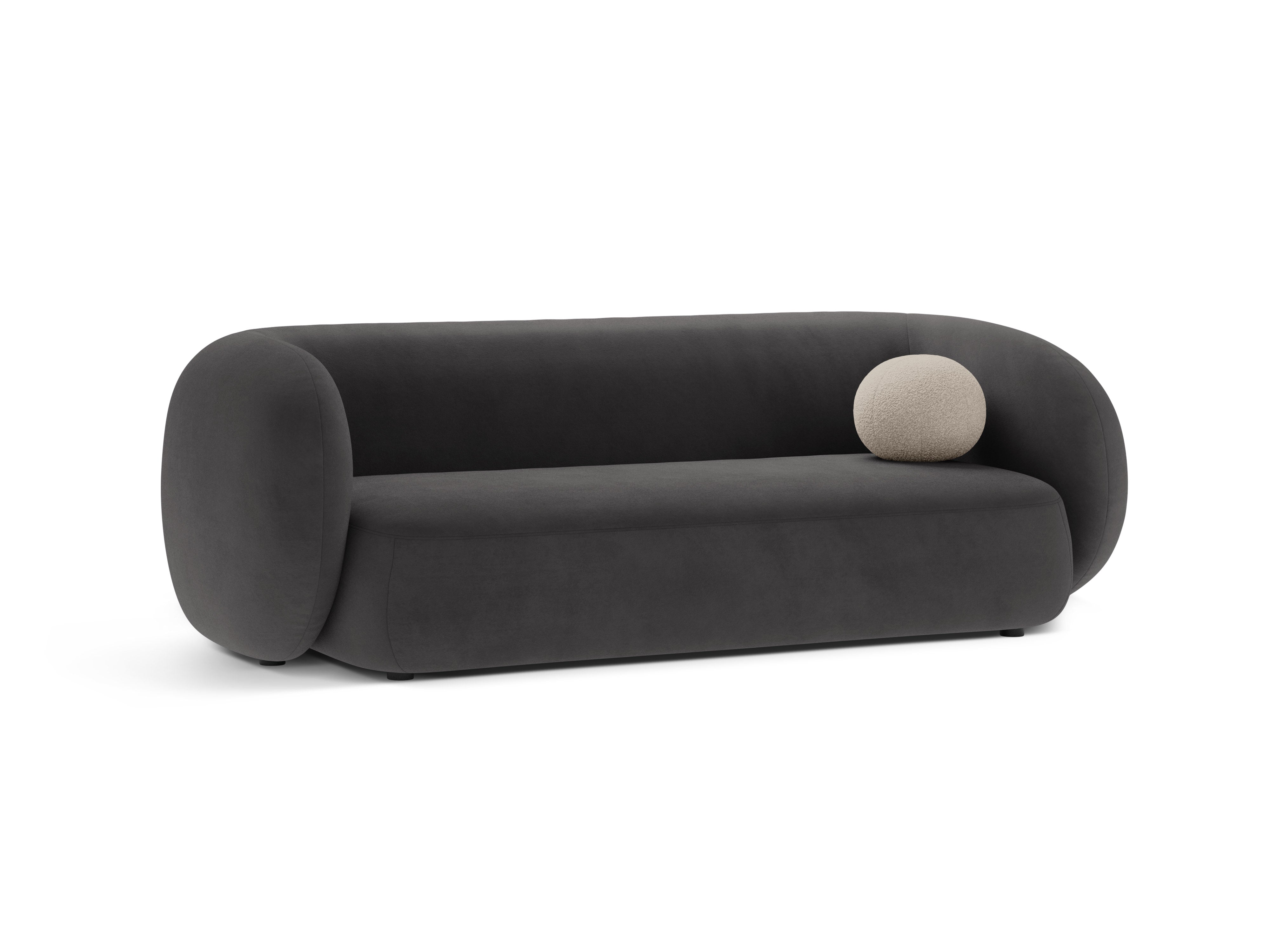 Sofa van fluweel 3-zits KATE donkergrijs