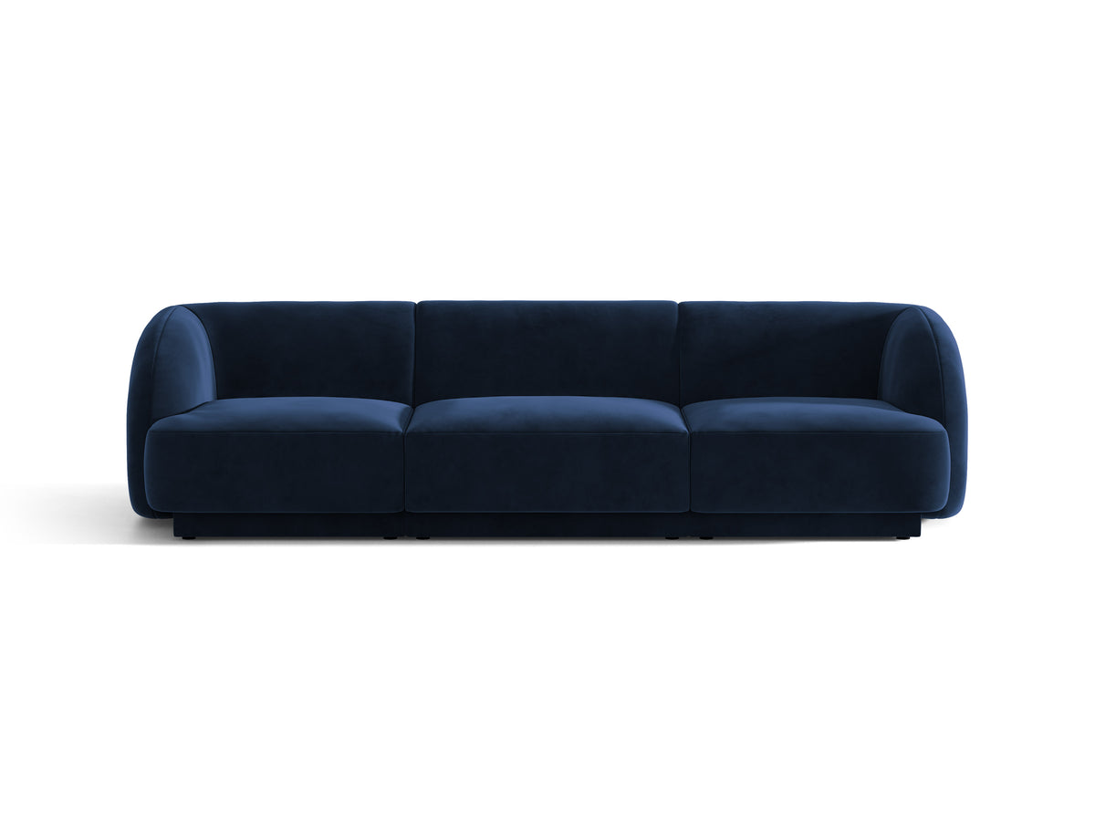 Sofa van fluweel 3-zits MILEY koninklijk blauw